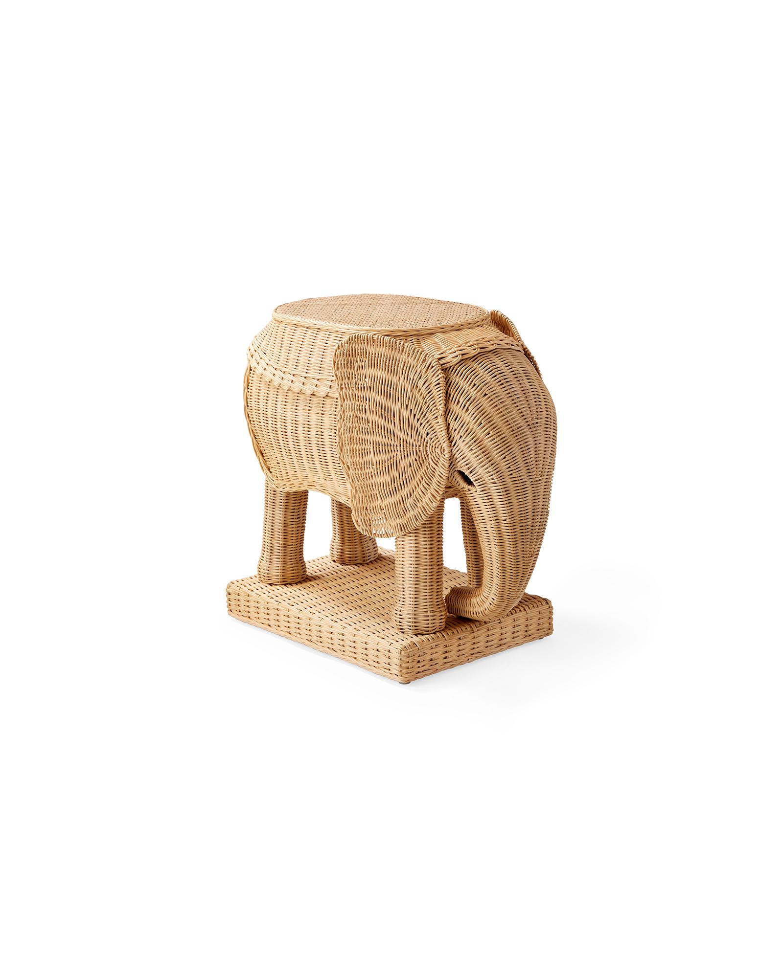 Serena & Lily Elephant Rattan Side Table - Thumbnail 2
