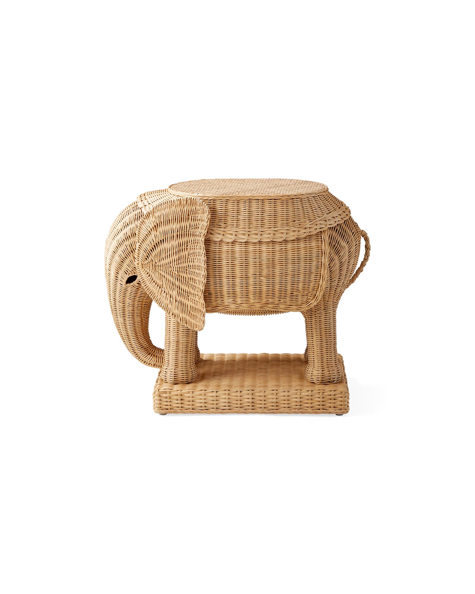 Serena & Lily Elephant Rattan Side Table - Thumbnail 3
