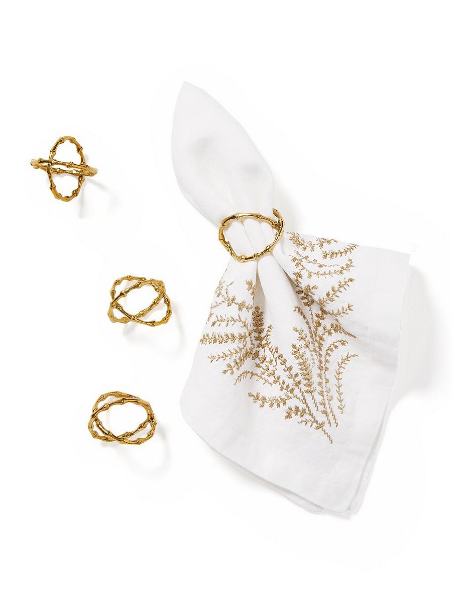 Brass Bamboo Napkin Rings (Set of 4) | Serena and Lily Brass Bamboo Napkin Rings (Set of 4) | Serena and Lily