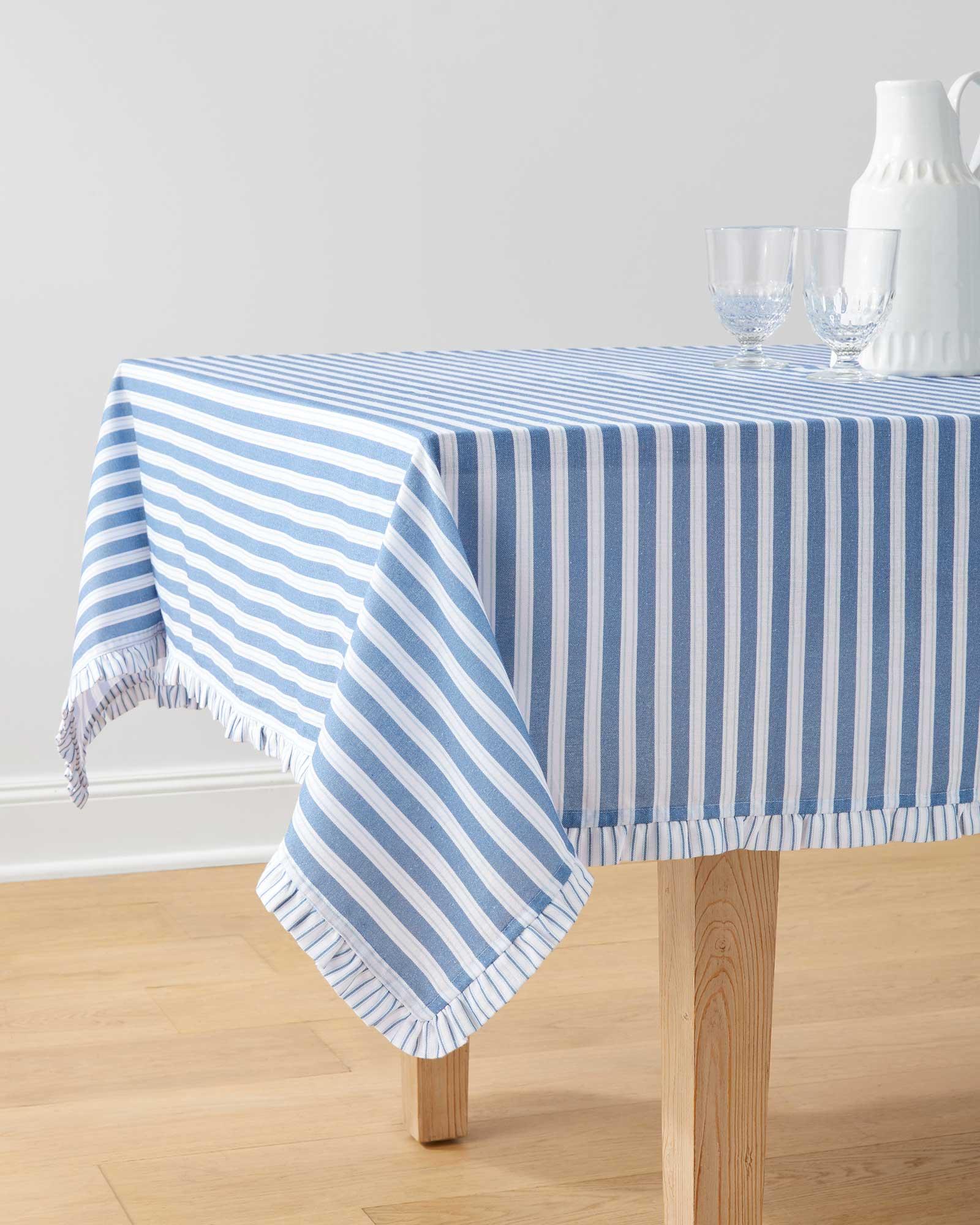Blue Cross-Hatch Tablecloth main image 1