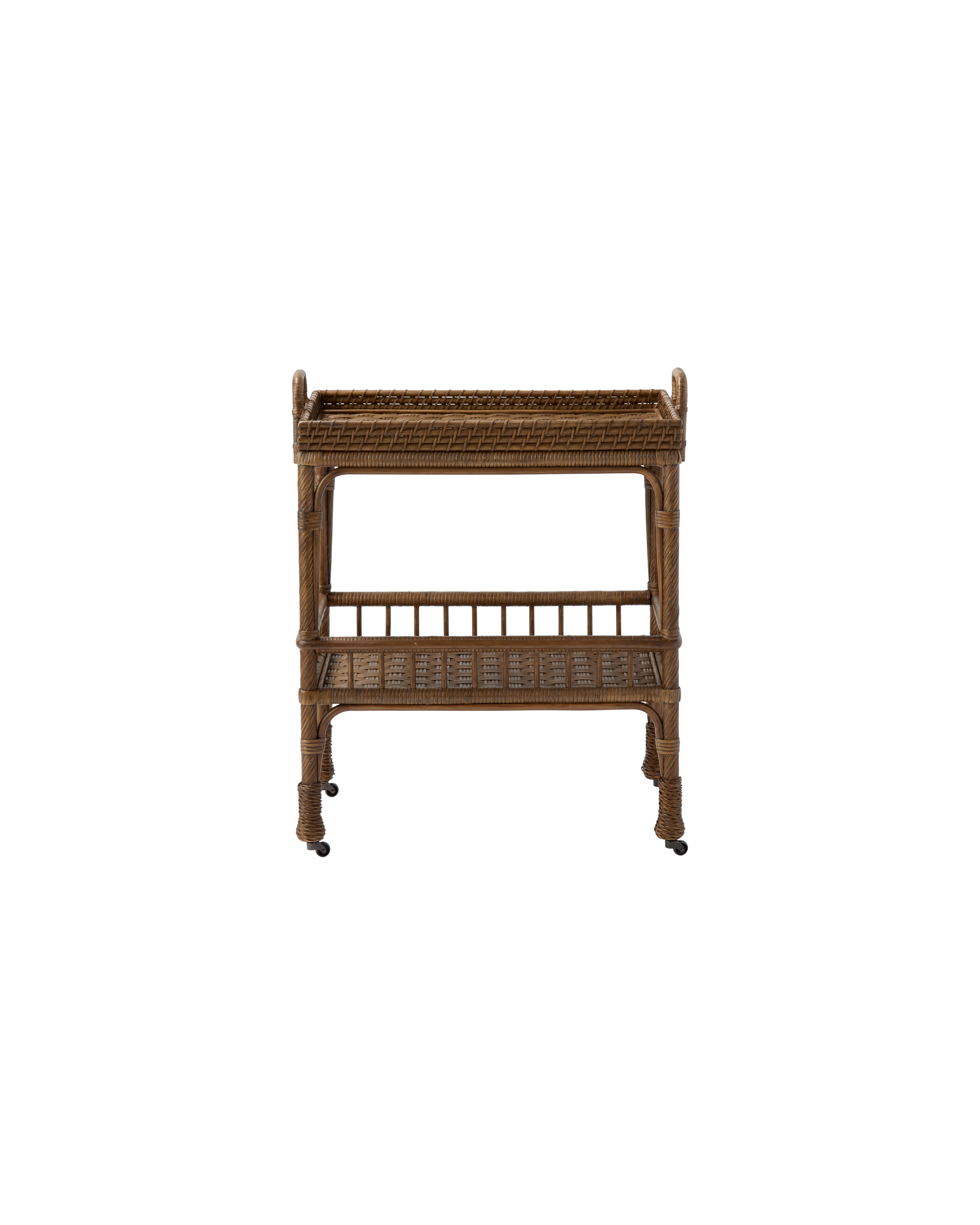 Serena & Lily South Seas Rattan Bar Cart - Thumbnail 5