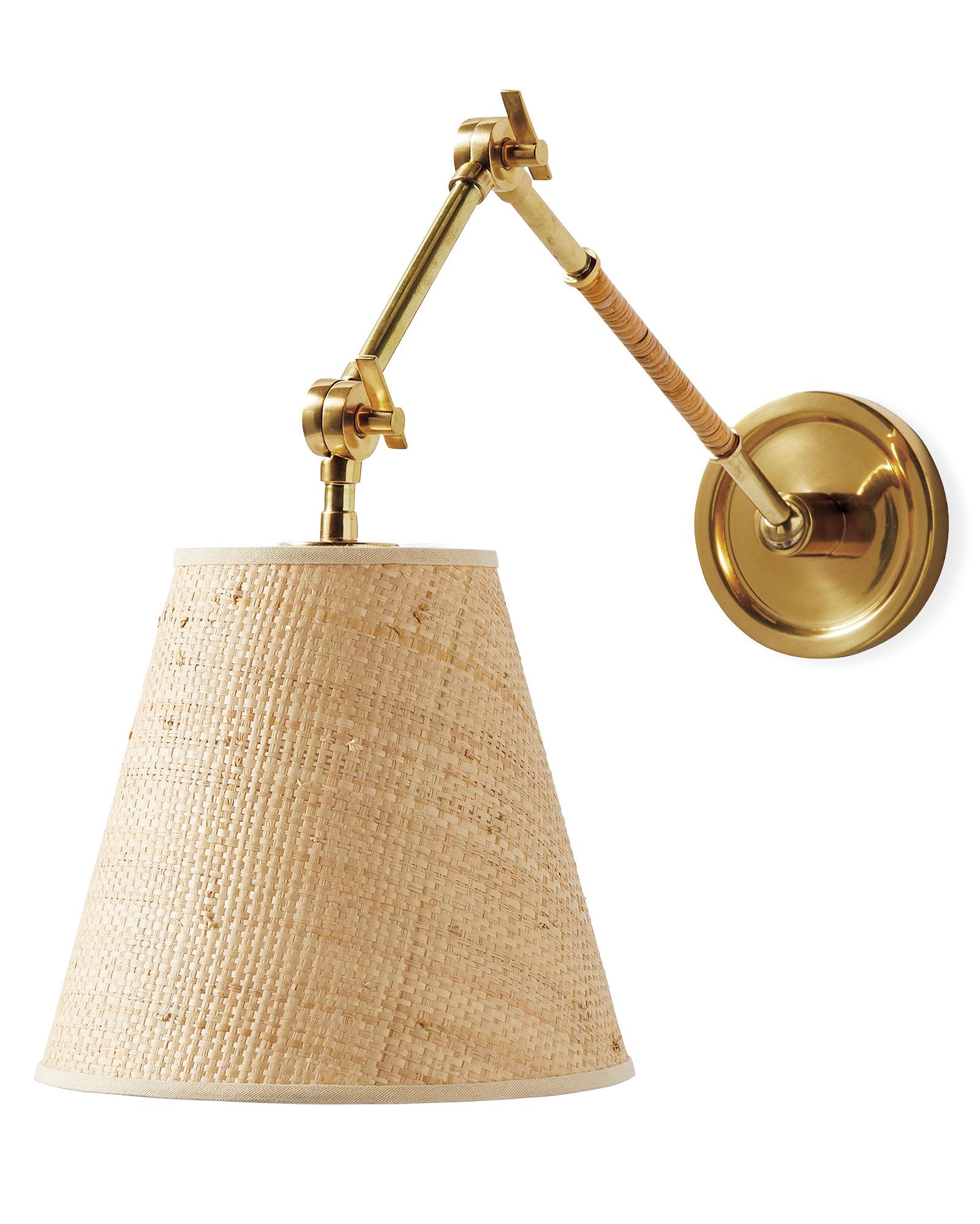 Mini Task Sconce 1236725-Lighting-Sconce-Task-Larkspur-Brass-Raffia-Taper-web-0260-SH