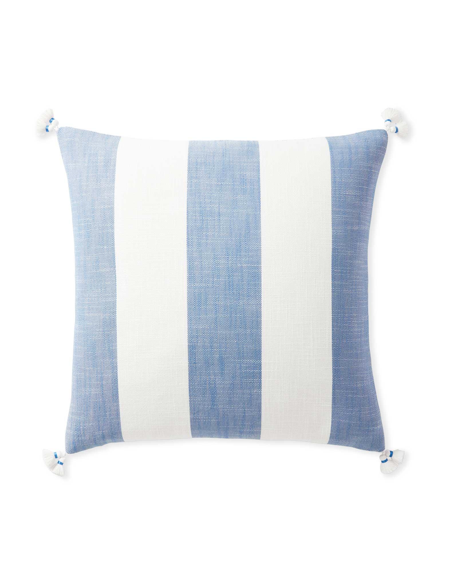 Bay Stripe Outdoor Pillow Cover - 20" SQ, French Blue by Serena & Lily
