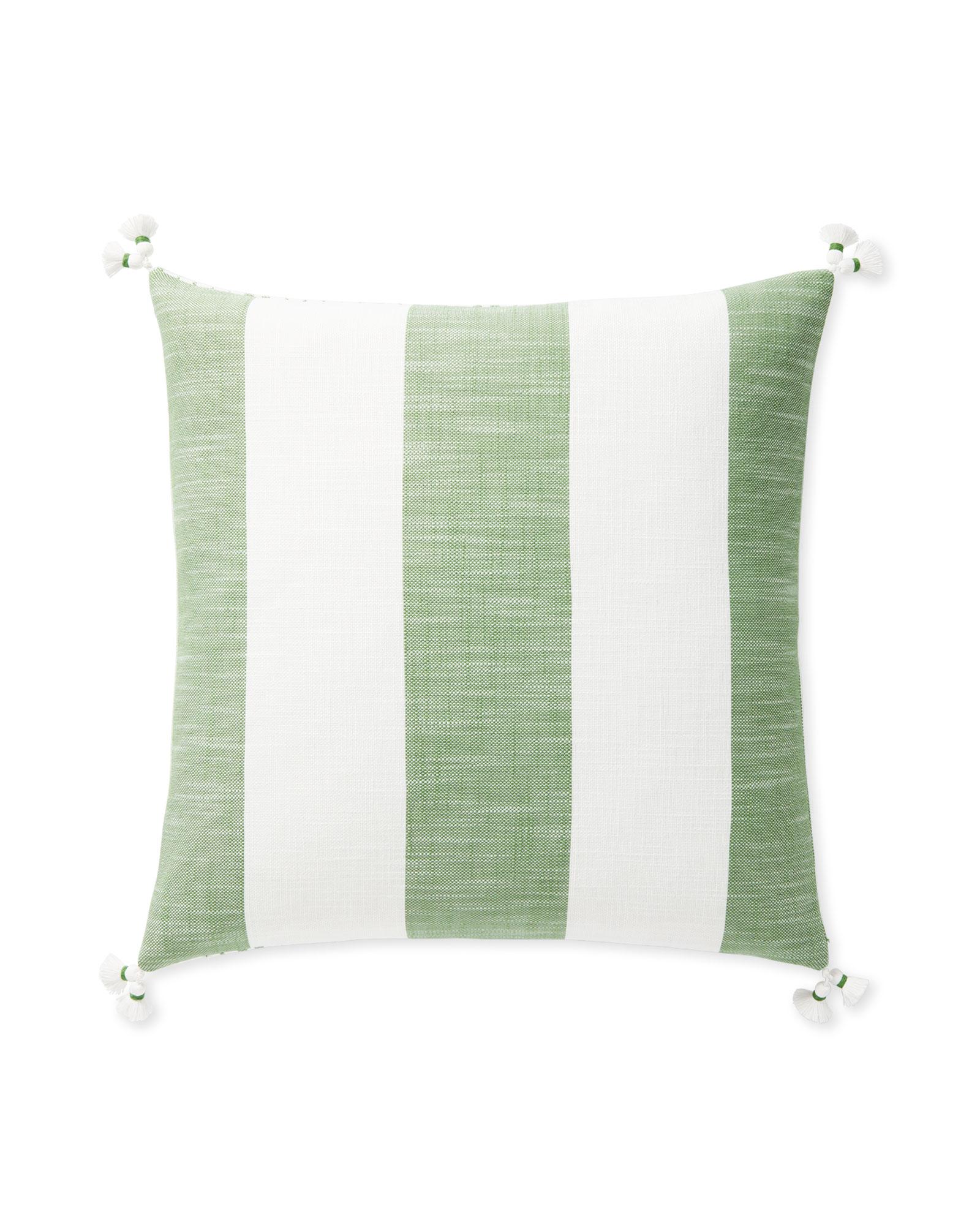 Bay Stripe Outdoor Pillow Cover - 20" SQ, Grass by Serena & Lily