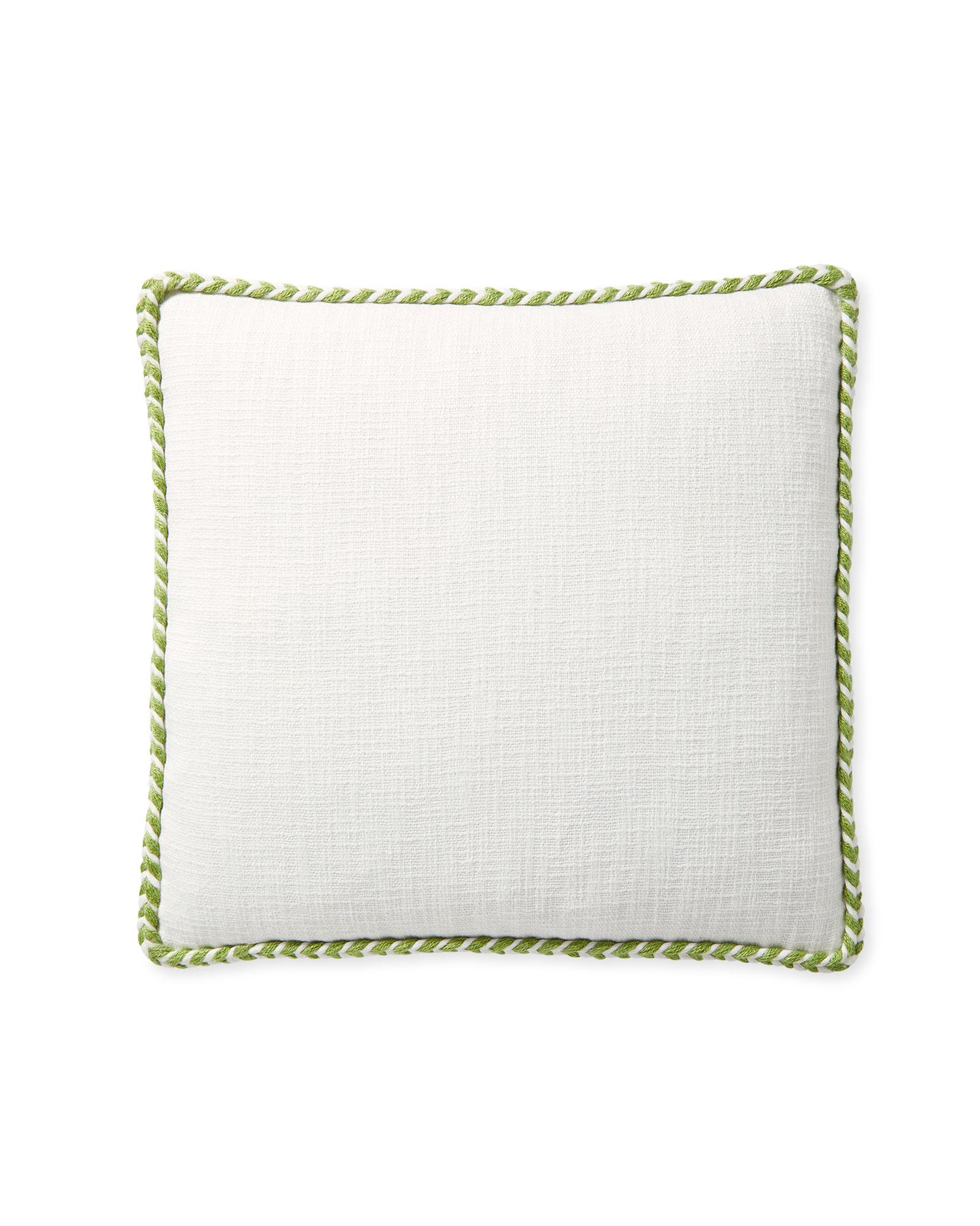 Windward Outdoor Pillow Cover - 20" SQ, White/Grass by Serena & Lily