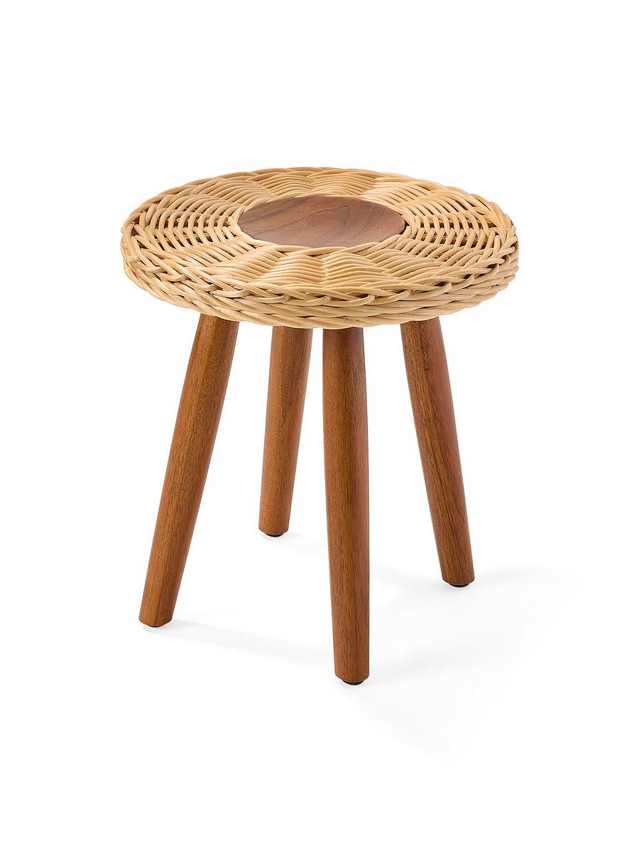 Teak and Wicker Stool | Serena and Lily Teak and Wicker Stool | Serena and Lily