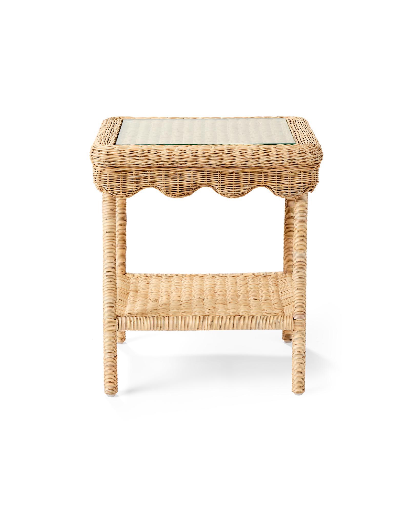 Serena & Lily Wave Rattan Side Table