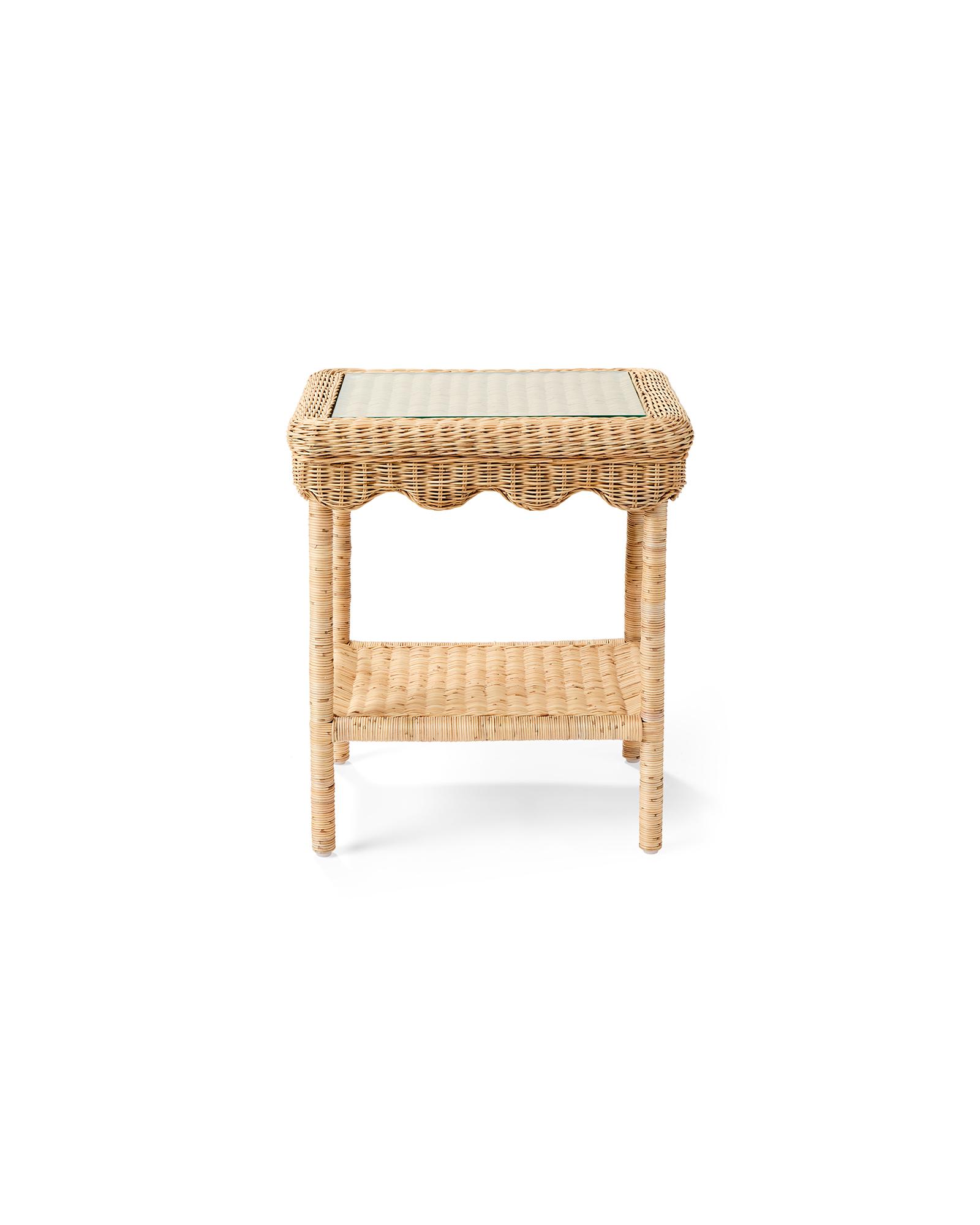 Serena & Lily Wave Rattan Side Table - Thumbnail 3