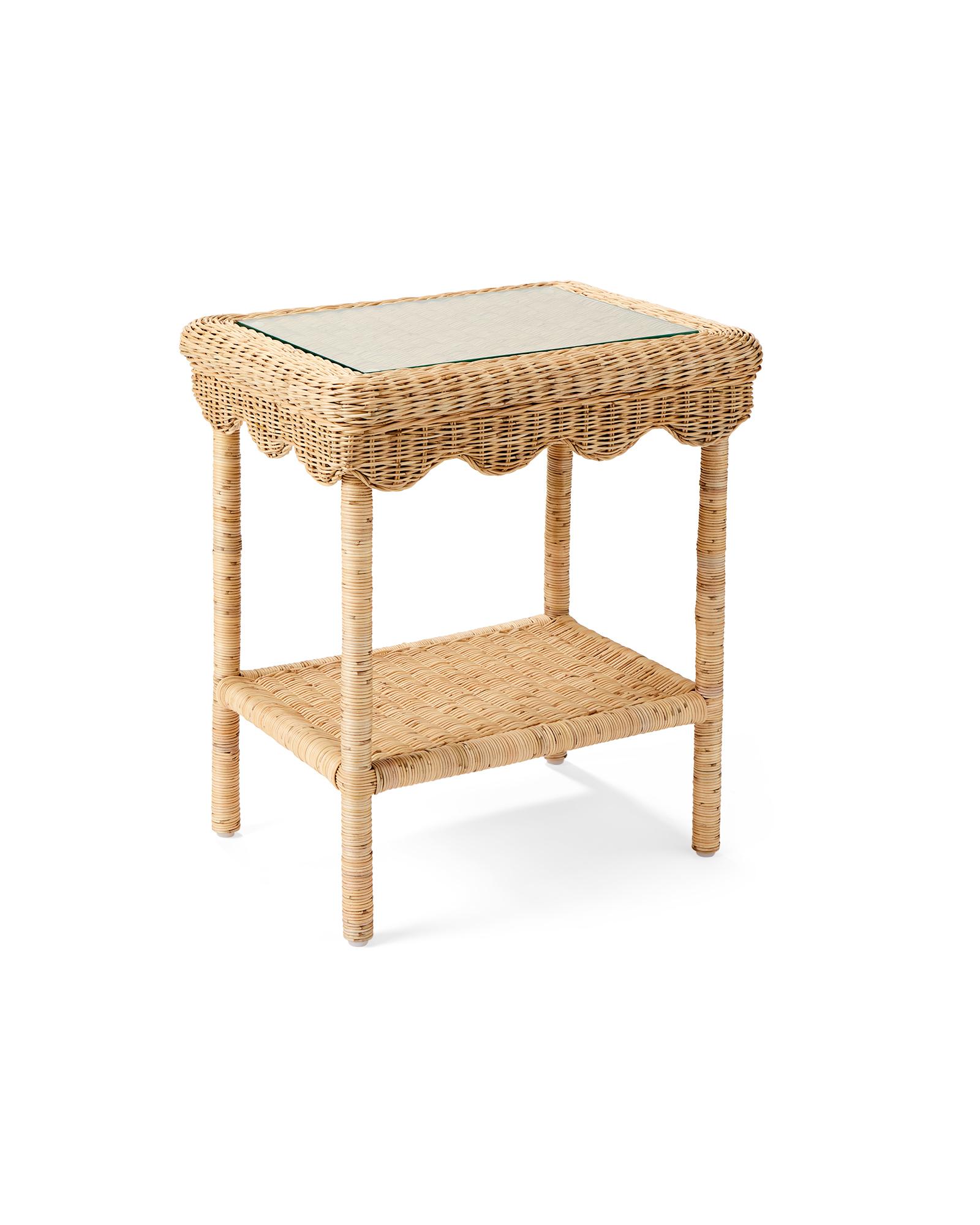 Serena & Lily Wave Rattan Side Table - Thumbnail 2