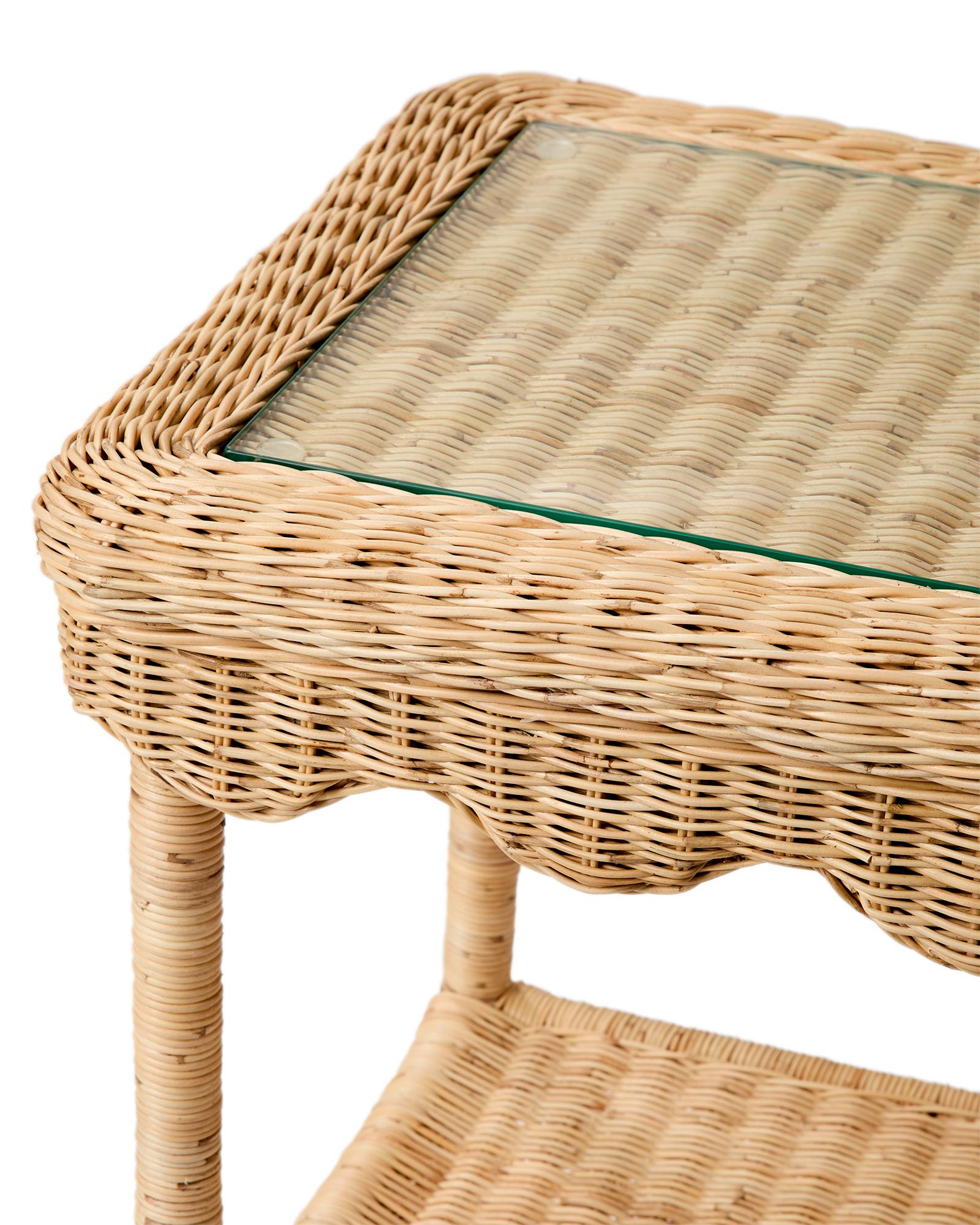 Serena & Lily Wave Rattan Side Table - Thumbnail 4