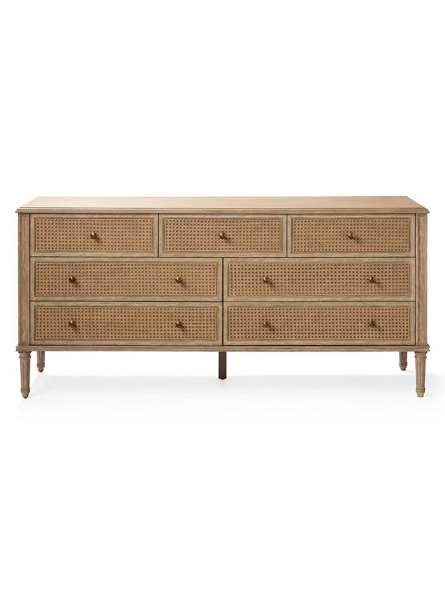 black dresser with cane webbing 59x15x26 in Sierra Noir 6 Drawer Dresser, Black/Brown