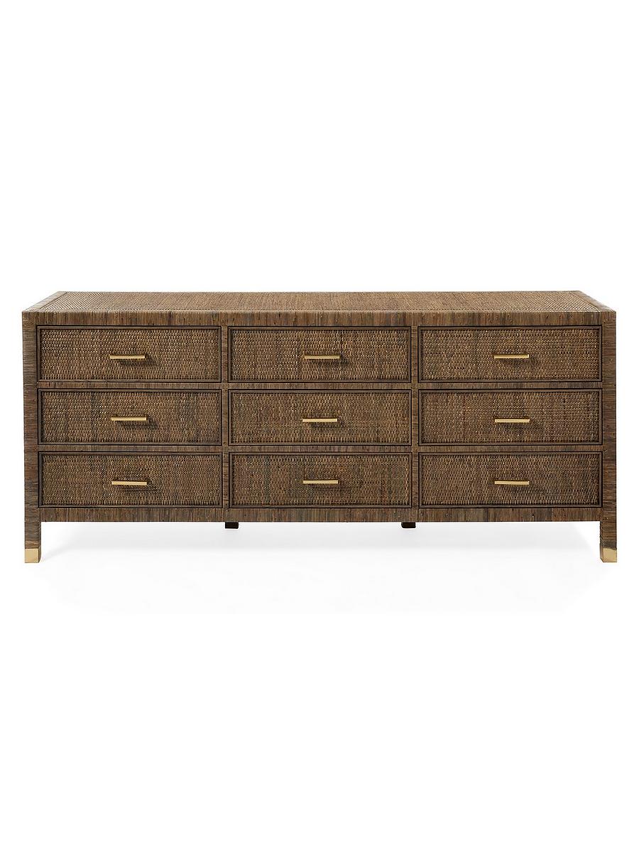 wide dresser Wampat Country Rustic Style 62 inch Wooden with 9 Drawers, Chest Storage for Bedroom, Living Room, Hallway, Nursery, Light Oak Six spacious drawers offer plenty of room to store everyday items Serena and Lily | A