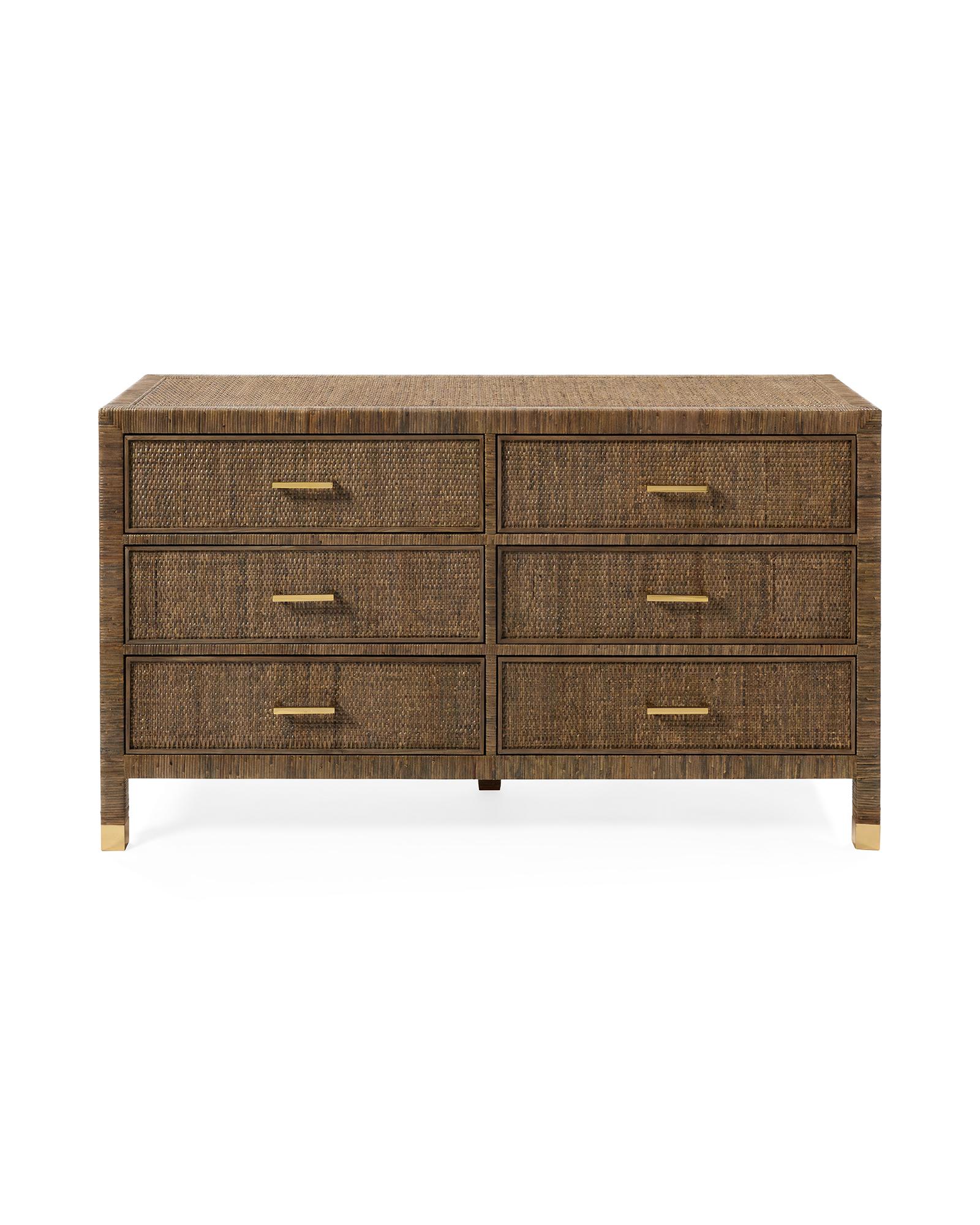 brown wicker dresser Wicker 6 Drawer Dresser - Elana
