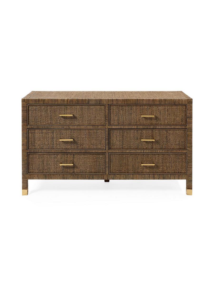 brown wicker dresser Wicker 6 Drawer Dresser - Elana