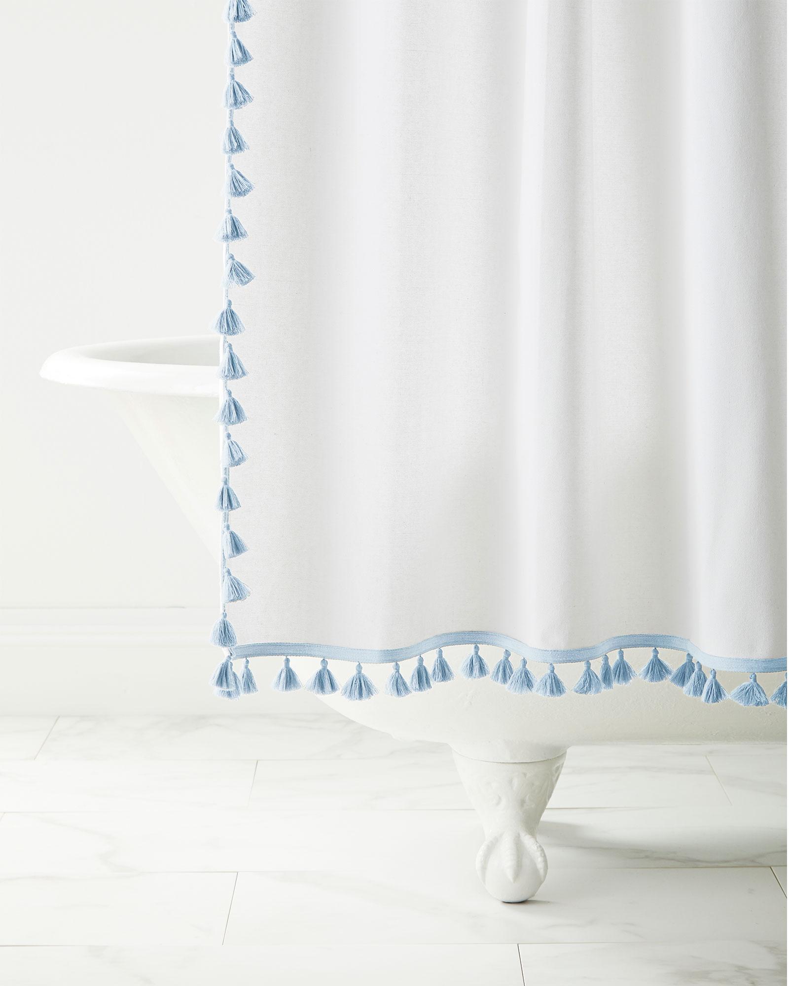 916598ShowerCurtainTasselCottonCanvasCoastalBlue0092BASE