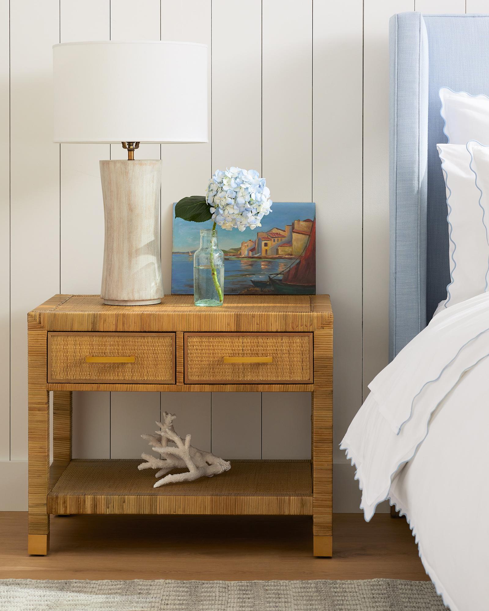 Balboa Rattan Wide Nightstand Serena and Lily