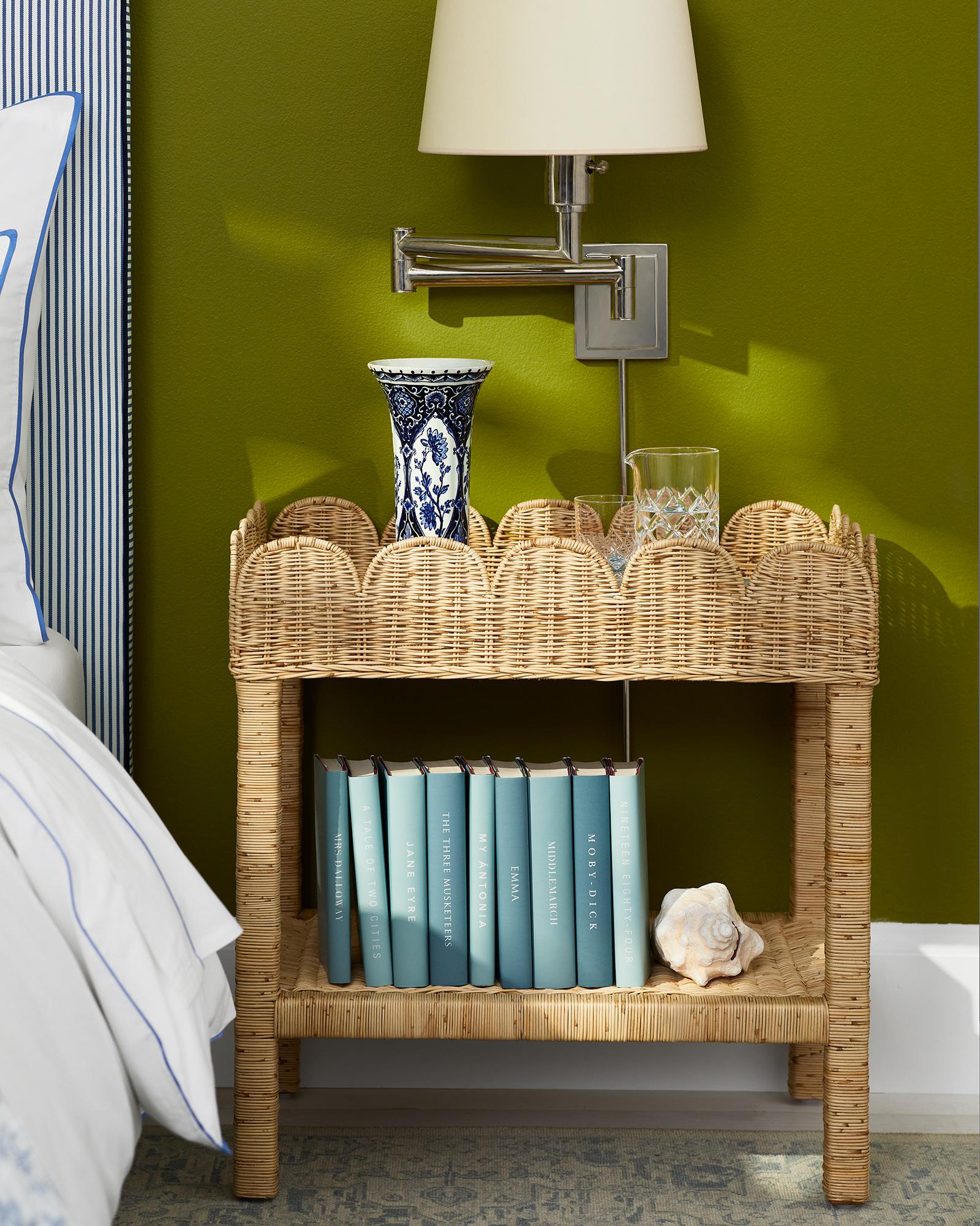 Scallop Rattan Side Table Serena and Lily