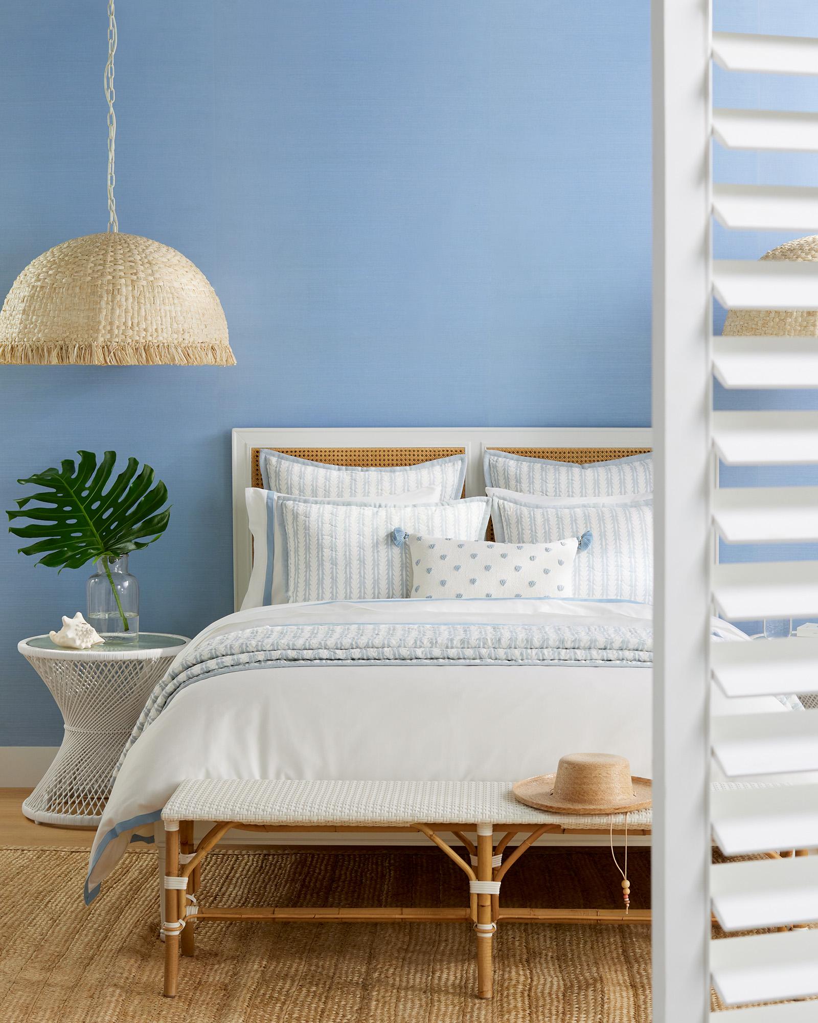 Serena & Lily Riviera Rattan Backless Bench