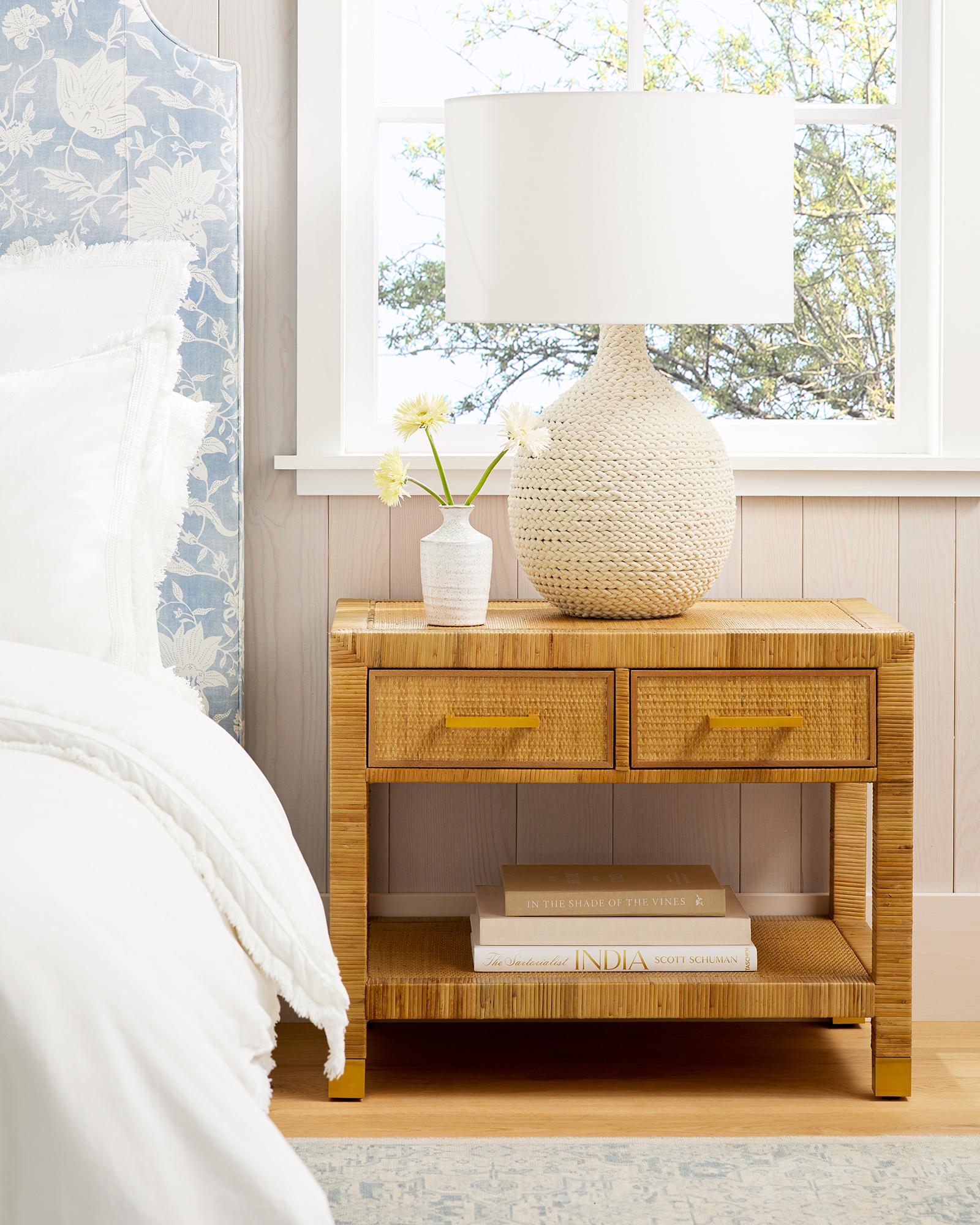 Balboa Rattan Wide Nightstand Serena and Lily