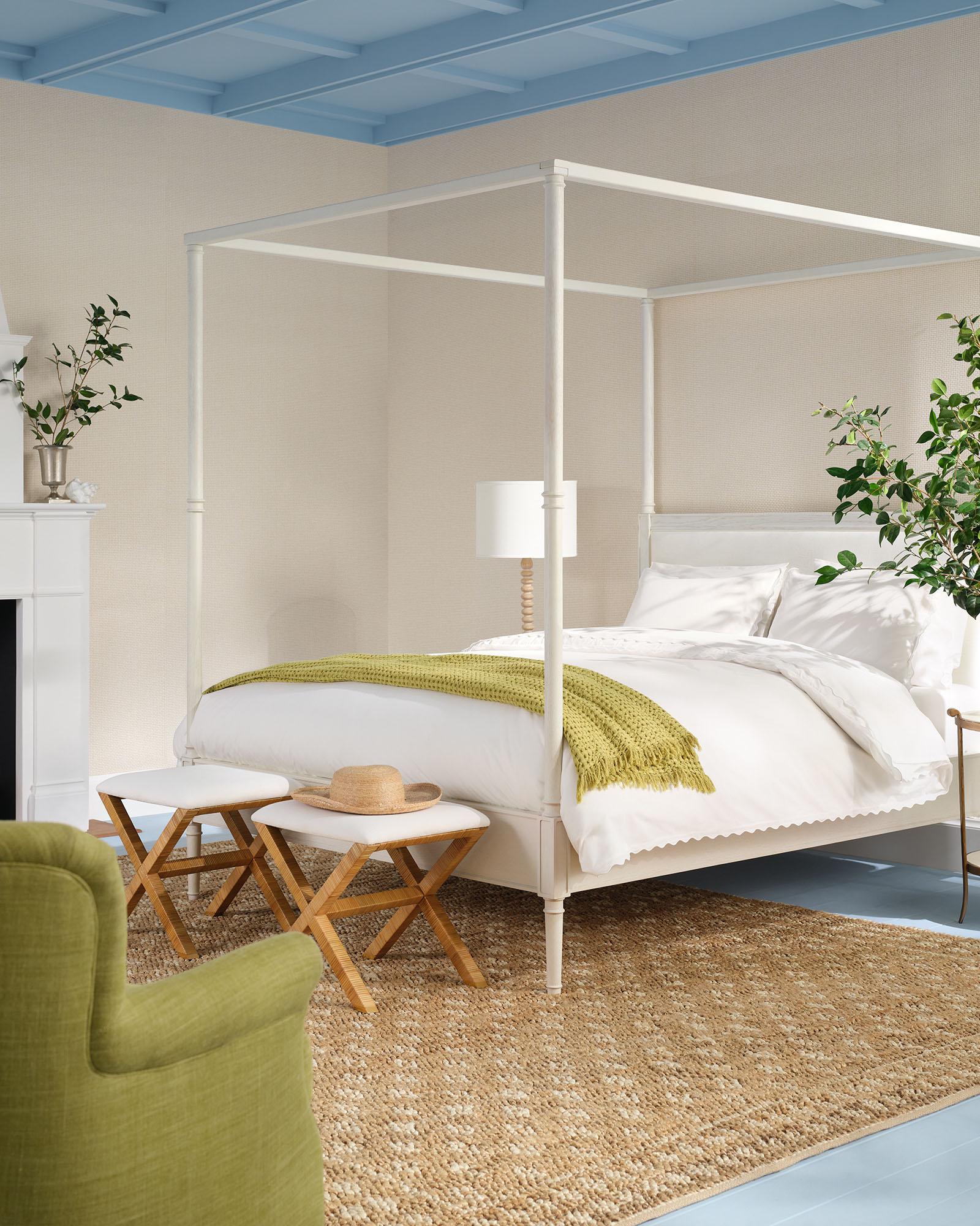 Bridgeway Four Poster Bed Washed White Serena and Lily