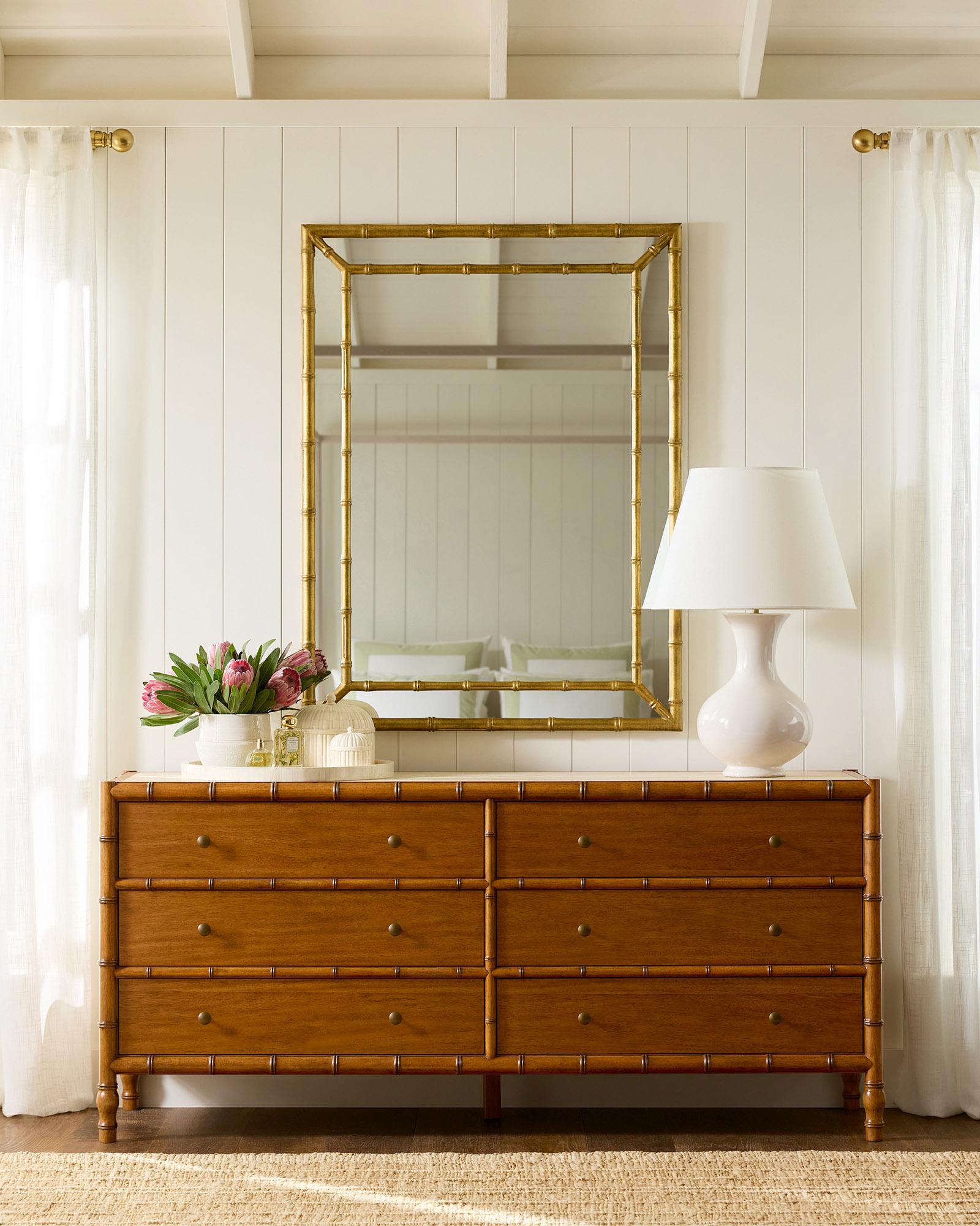 Bedroom-Dresser-Ravello-Antique-Honey-White-Ceramic-Como-Bulb-Table ...