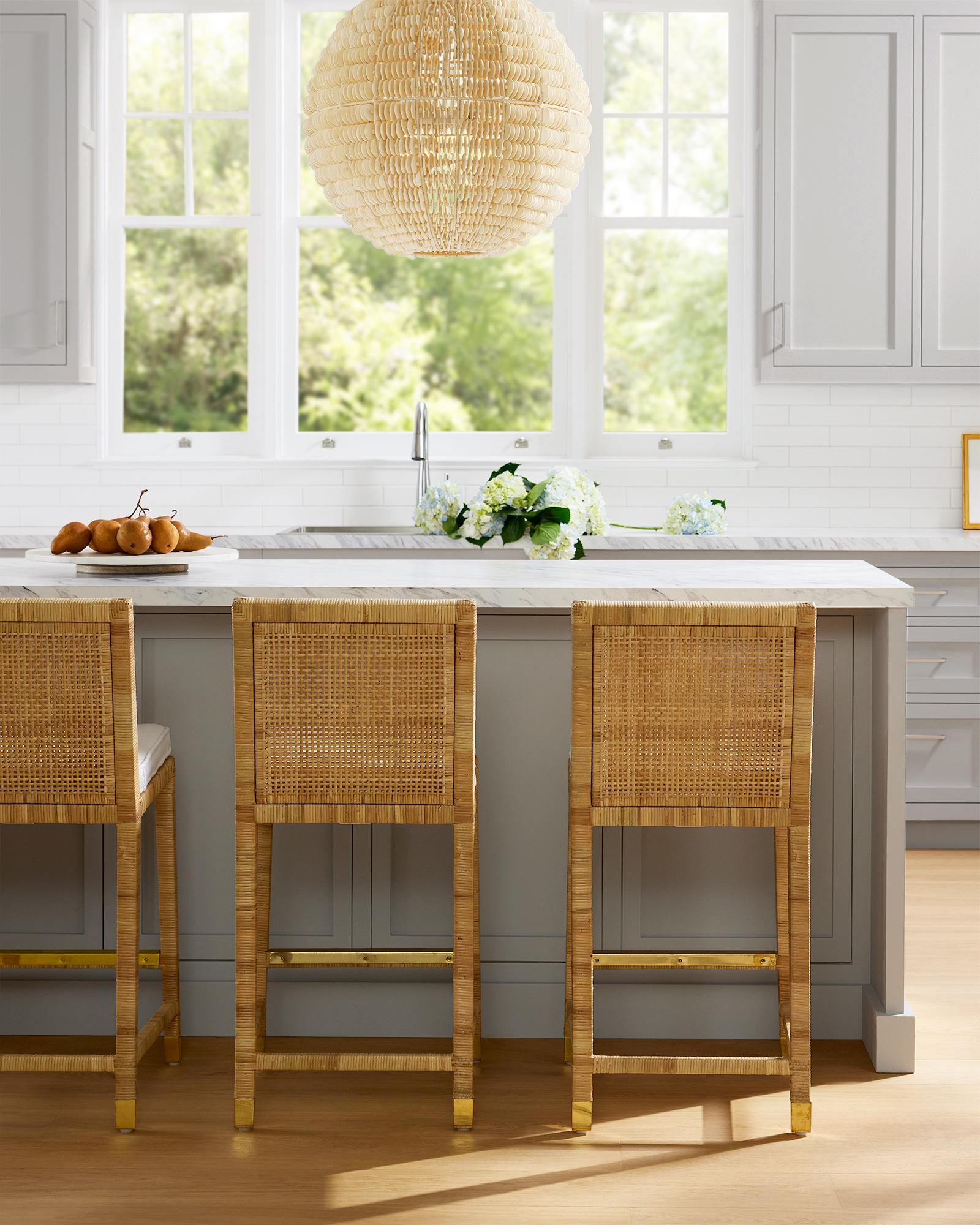 Serena & Lily Balboa Rattan Counter Stool - Thumbnail 3