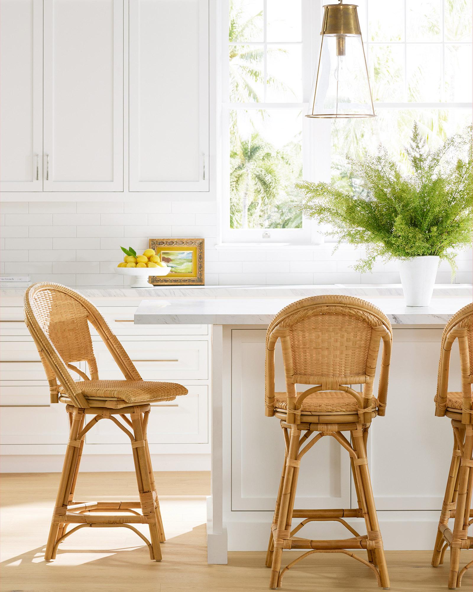Serena & Lily Riviera Rattan Counter Stool - Thumbnail 2