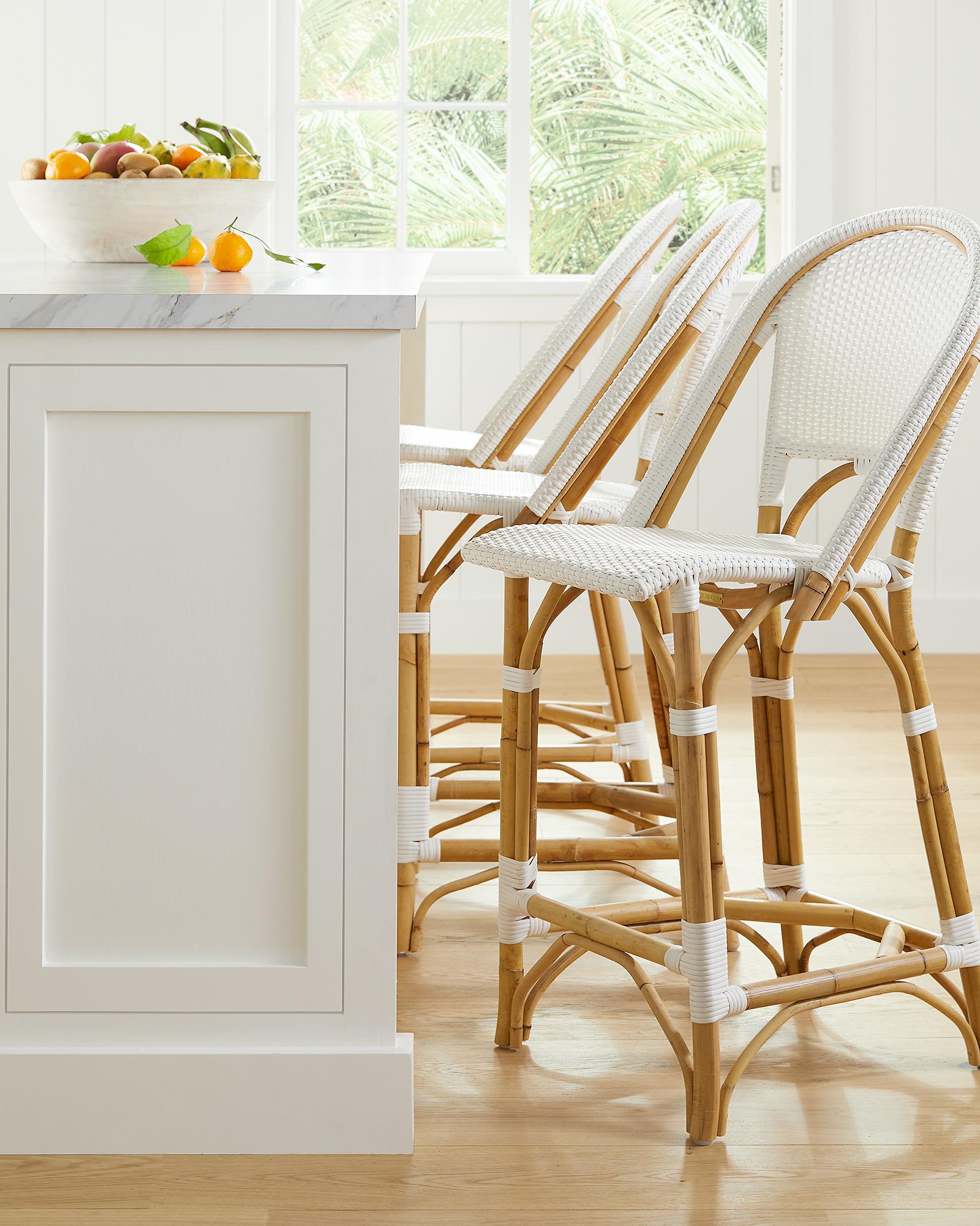 Riviera Rattan Bar & Counter Stools | Serena and Lily