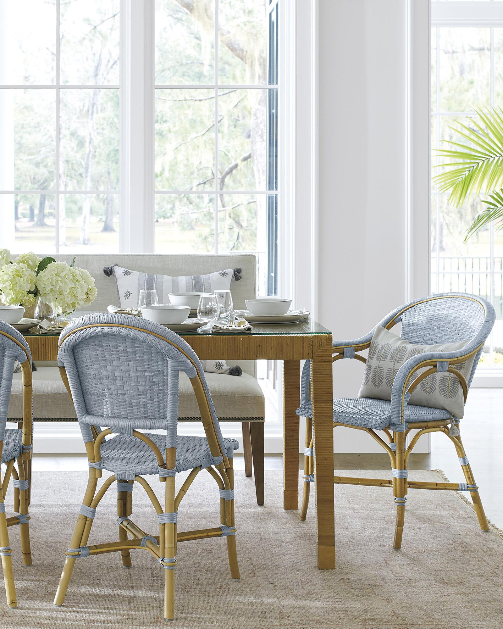 Sunwashed Riviera Rattan Dining Chair | Serena and Lily