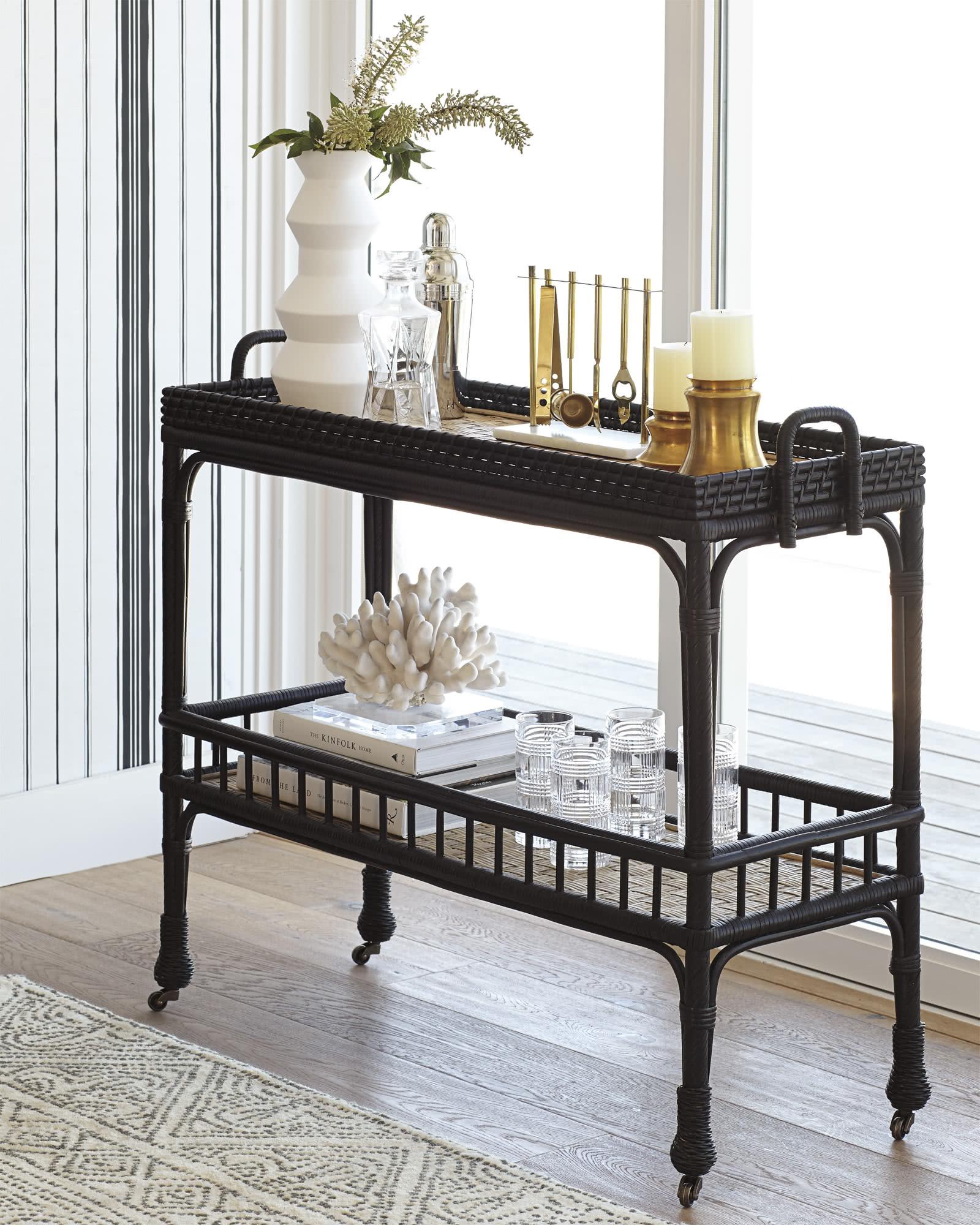 South Seas Rattan Bar Cart Serena and Lily