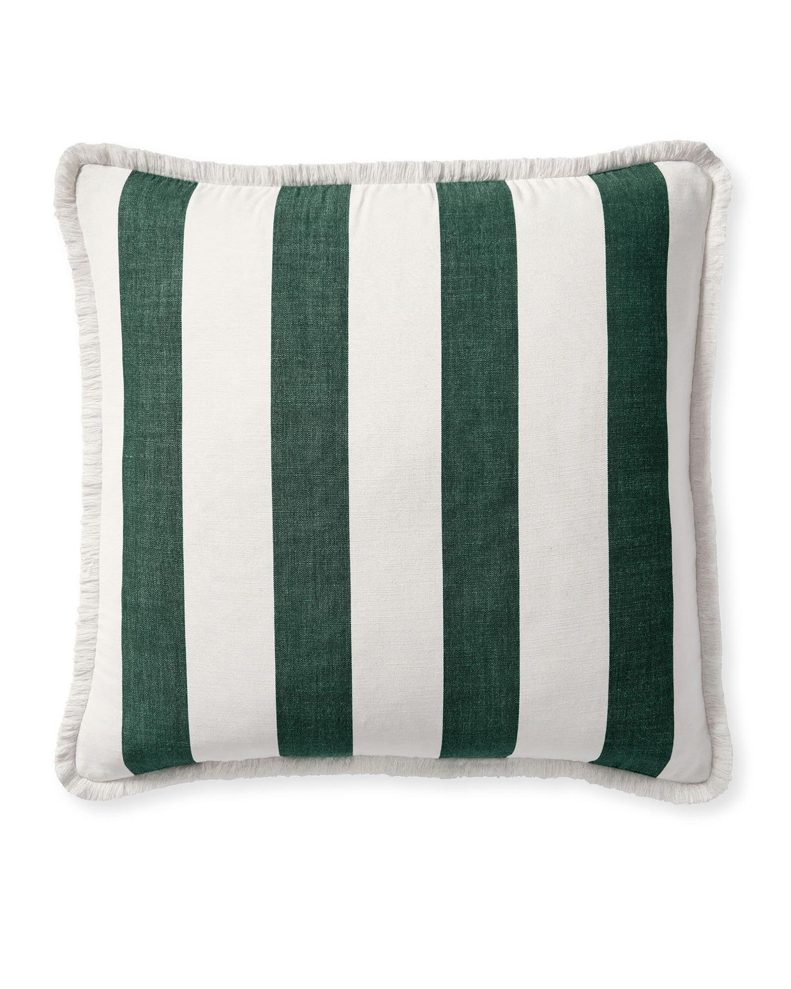 Green and white striped pillows store