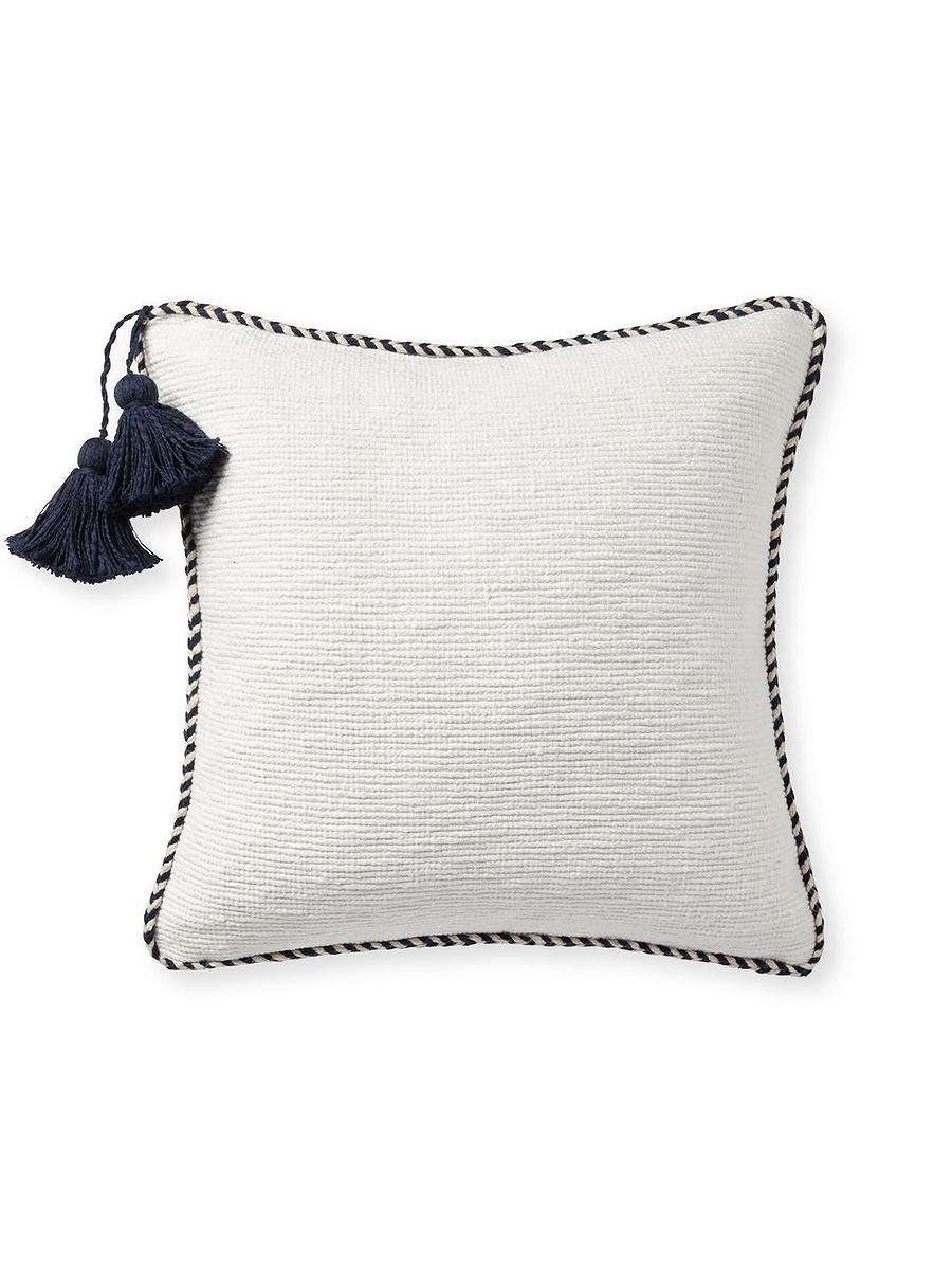 White pillow with colorful tassels cheap