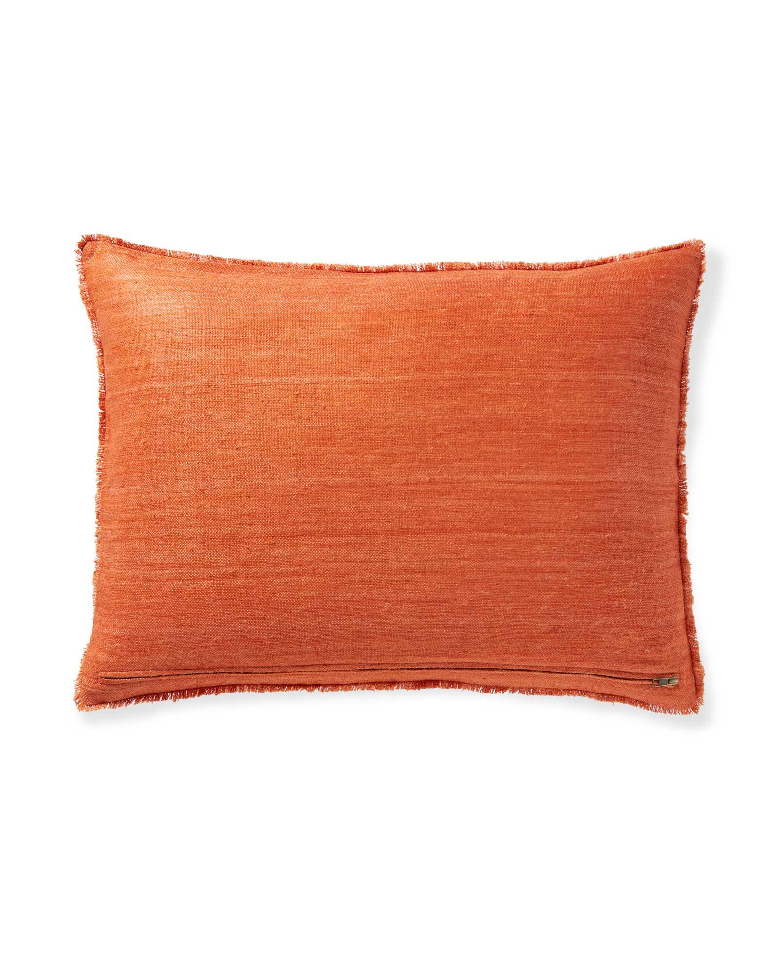 Wiltshire Raw Silk Pillow Cover Persimmon Serena and Lily