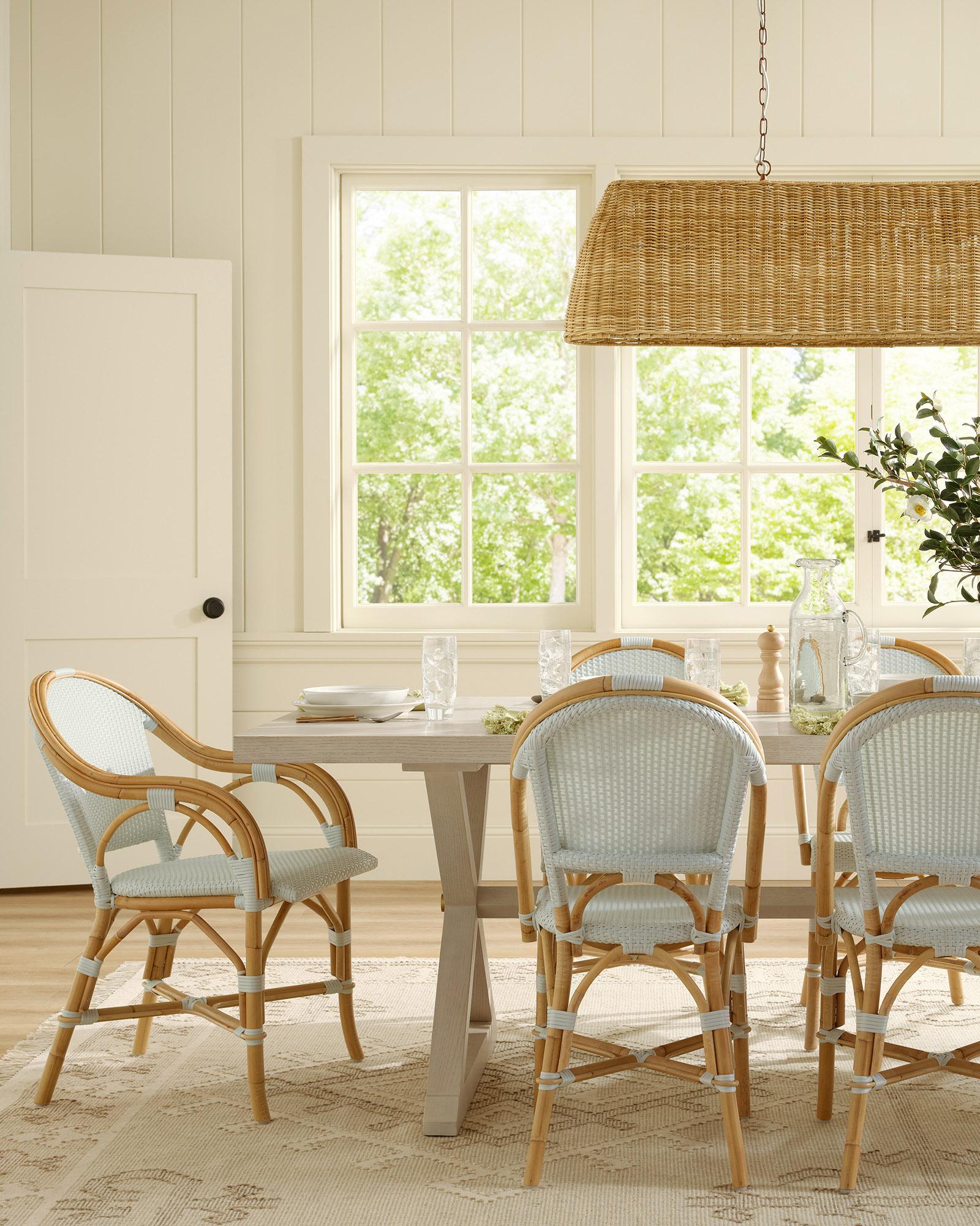 Dining-Room-Sky-Blue-Rattan-Chairs-Riviera-Washed-White-Hayes-Table ...