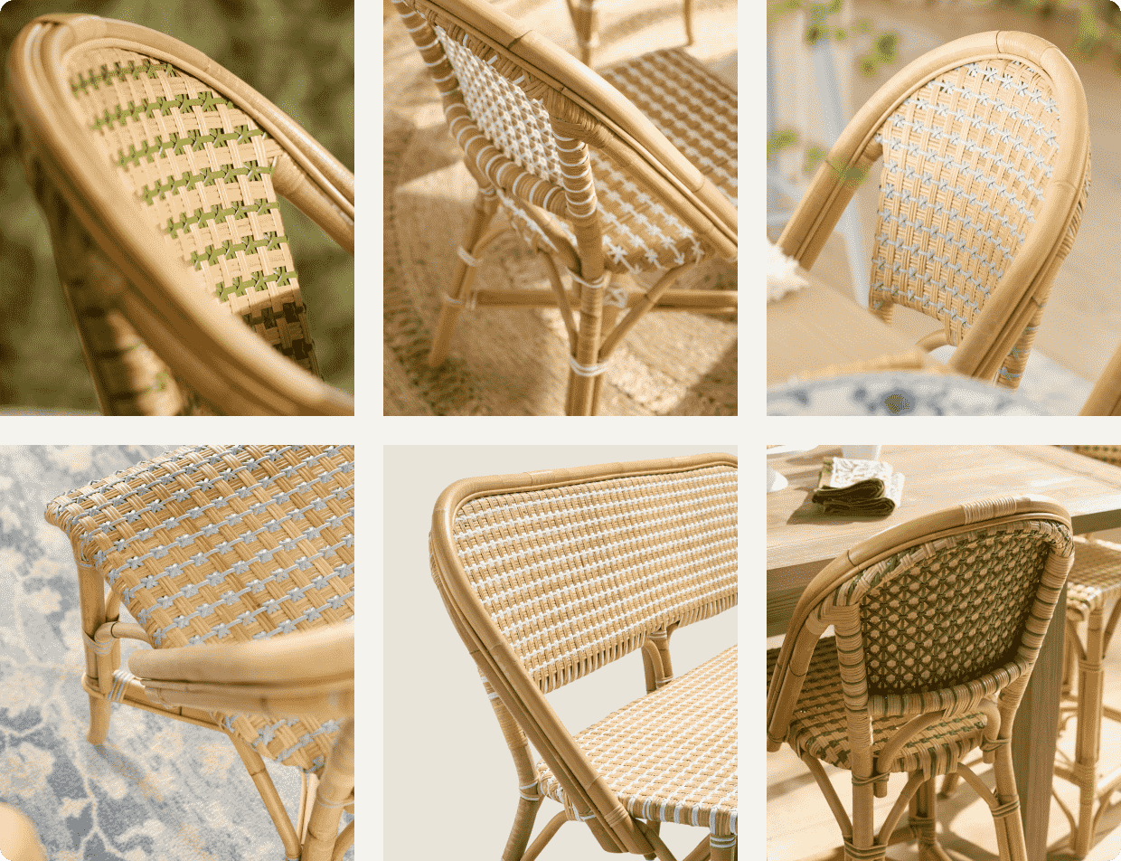 Riviera Étoile Rattan Counter Stool | Serena and Lily
