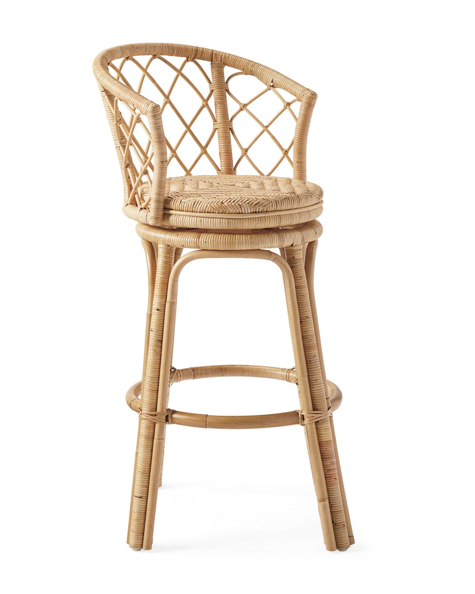 Avalon Rattan Swivel Bar & Counter Stool Serena and Lily