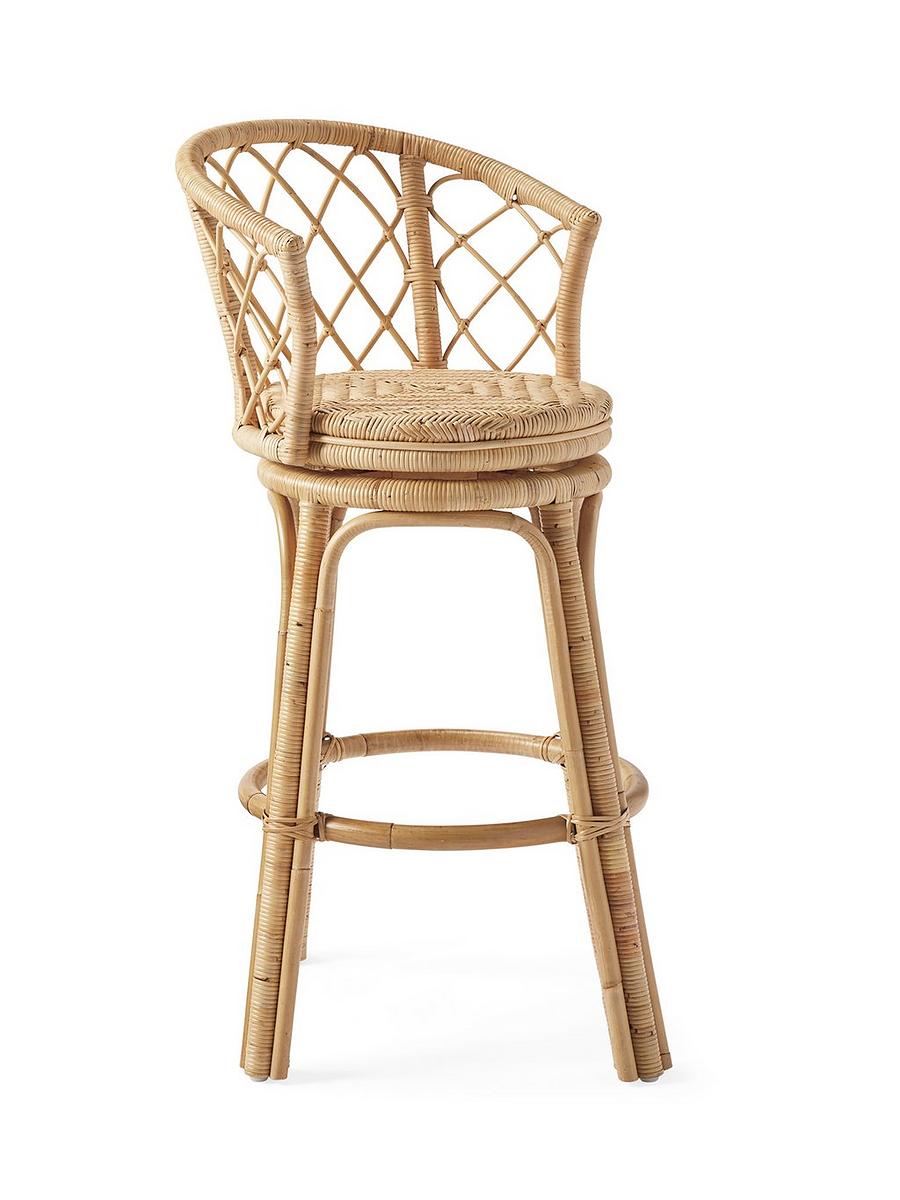Avalon Rattan Swivel Bar Counter Stool Serena and Lily