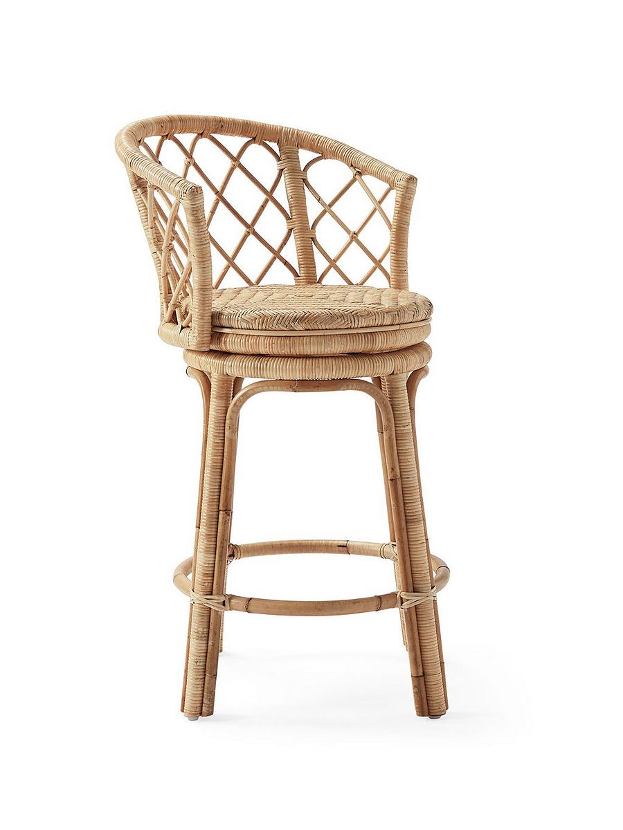 Avalon Rattan Swivel Bar Counter Stool Serena and Lily