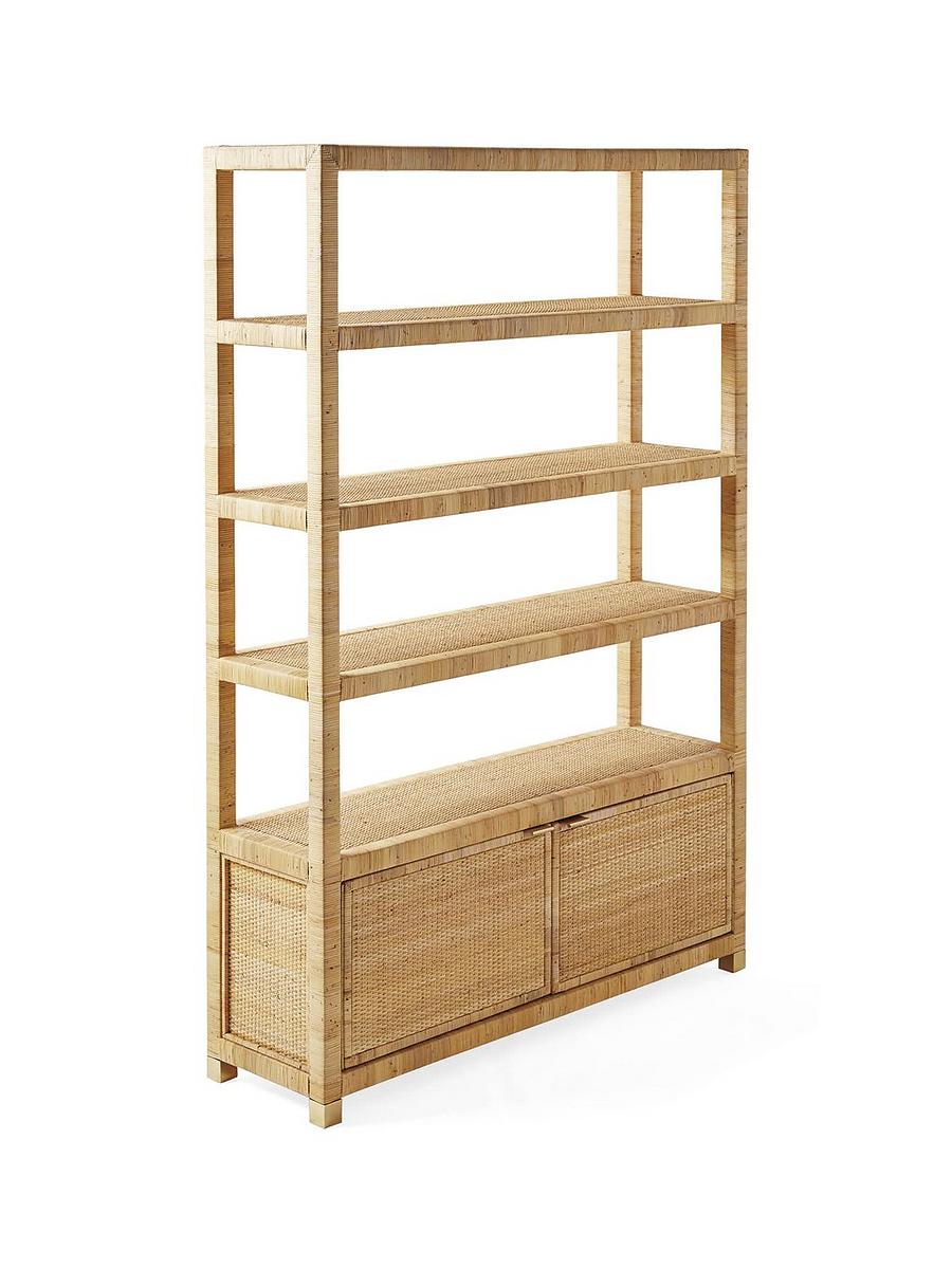 Balboa Rattan Wide Bookshelf Serena and Lily