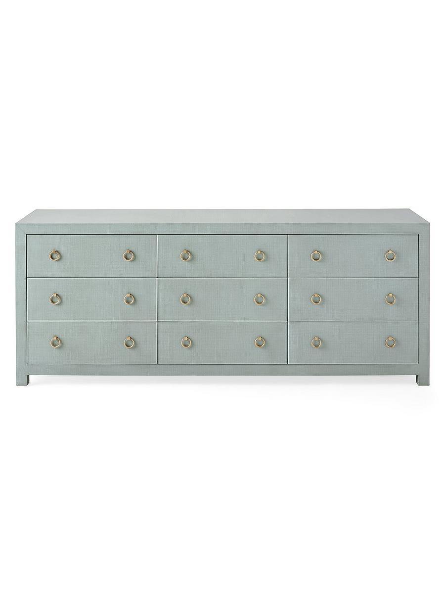blue linen dresser Mornington Linen Wrapped 6 Drawer Dresser In Pale Blue