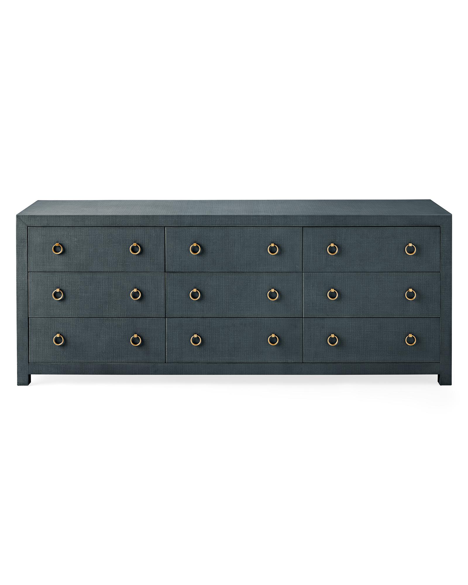 blue linen dresser Driftway Dresser, Wide 9-Drawer The dresser features a
