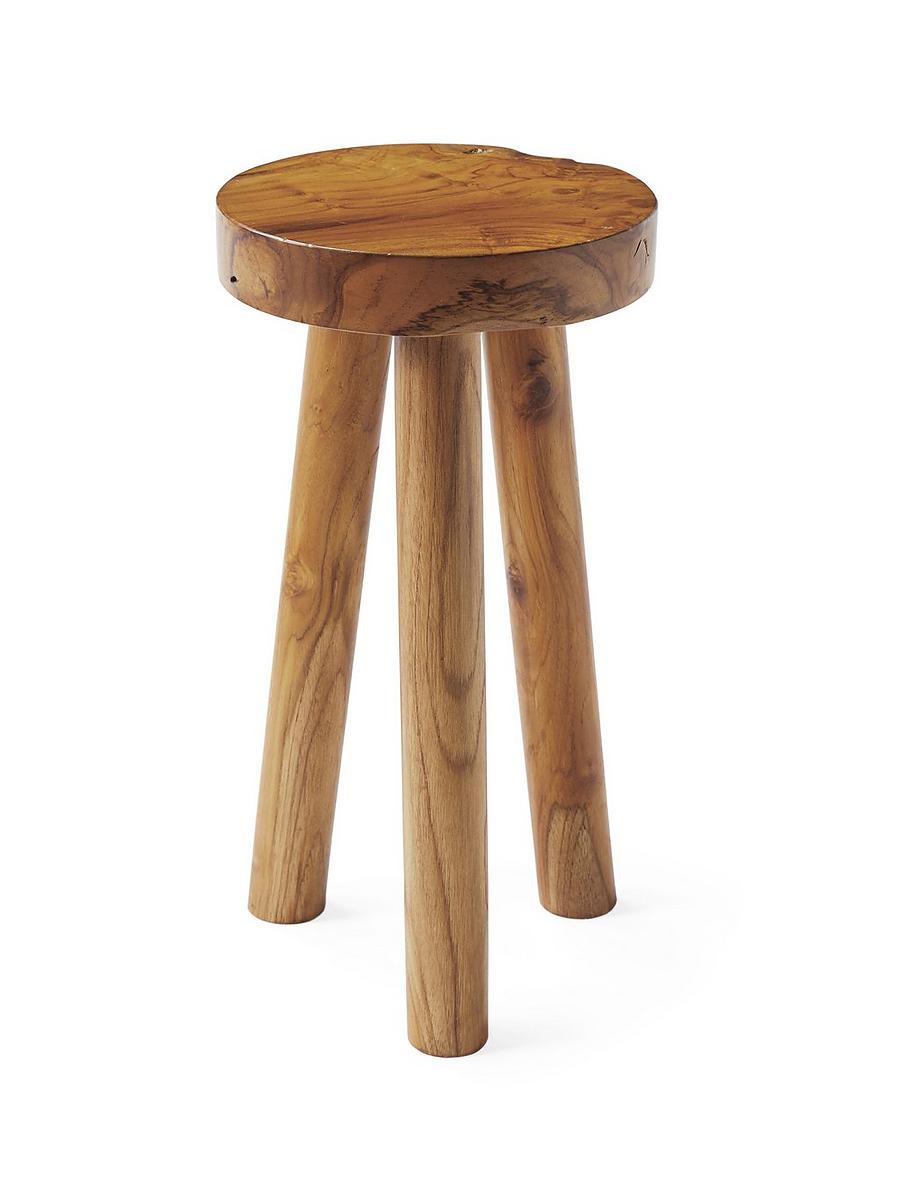 Round wood store shower stool
