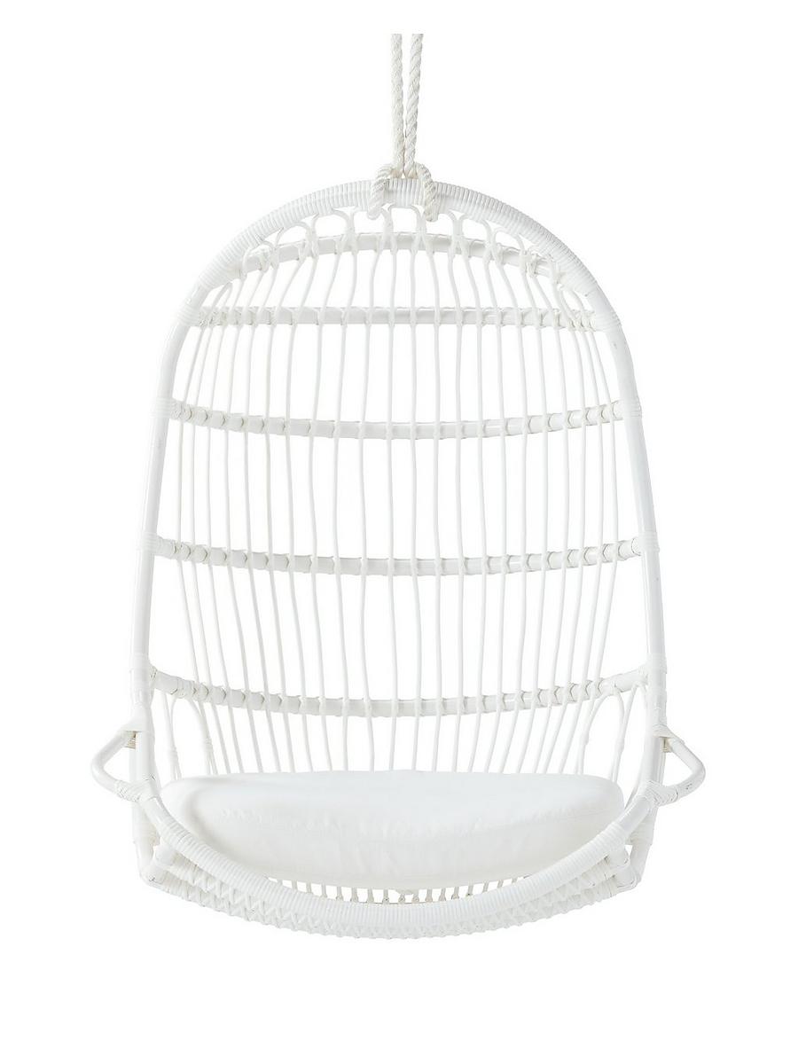 Outdoor Hanging Chair Cushion White Sunbrella Canvas Serena