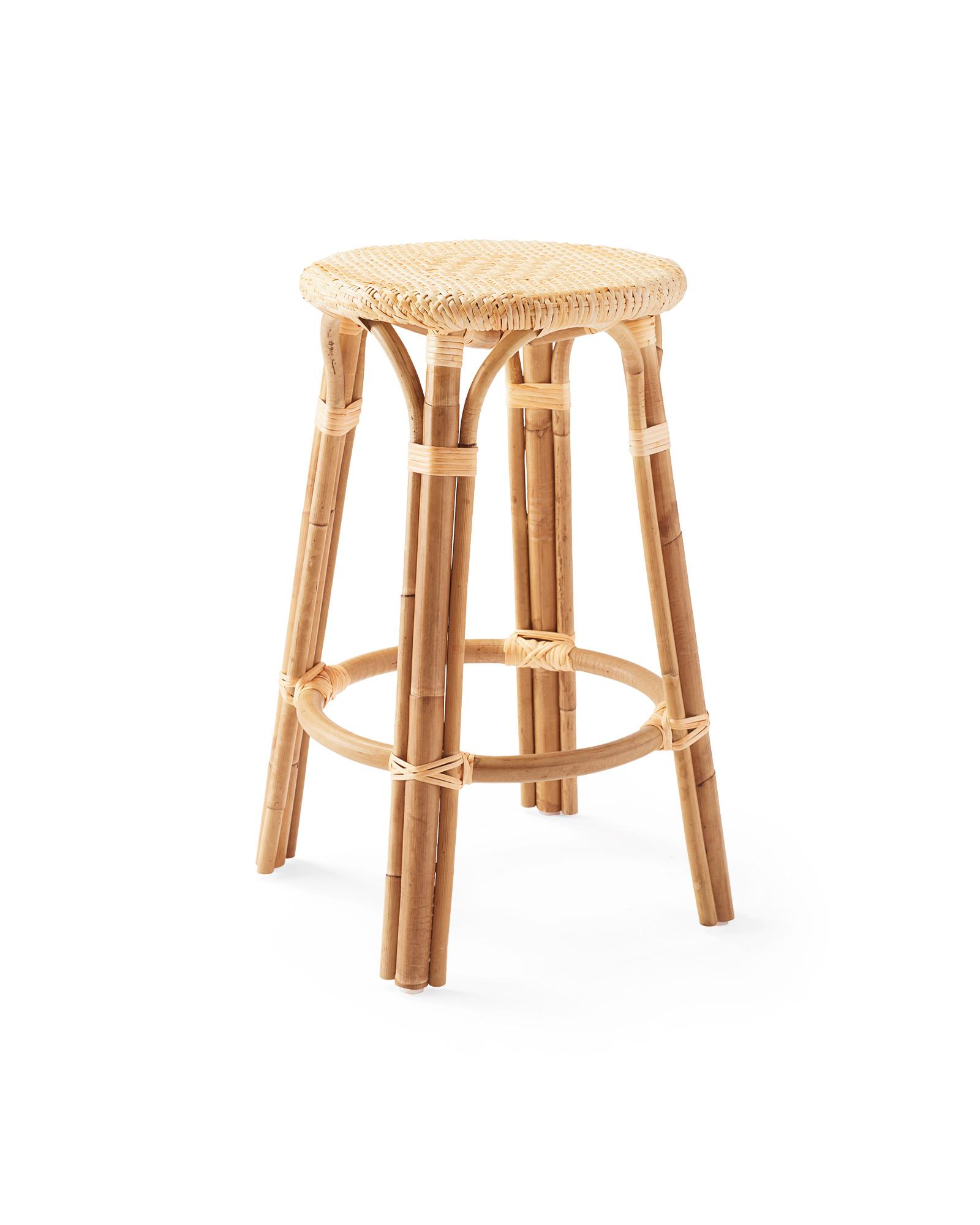Riviera Rattan Backless Counter Stool - Thumbnail 4