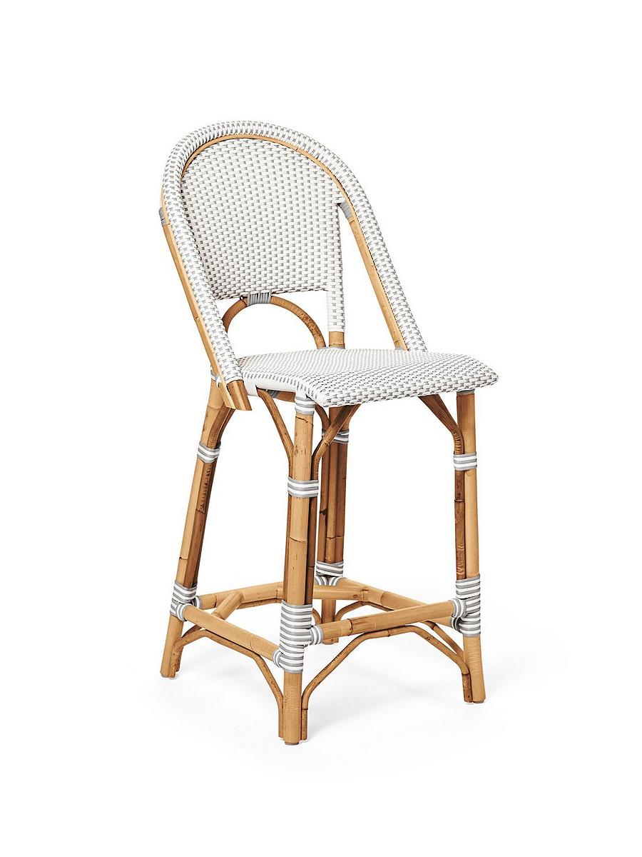 Blue and white rattan counter stools deals