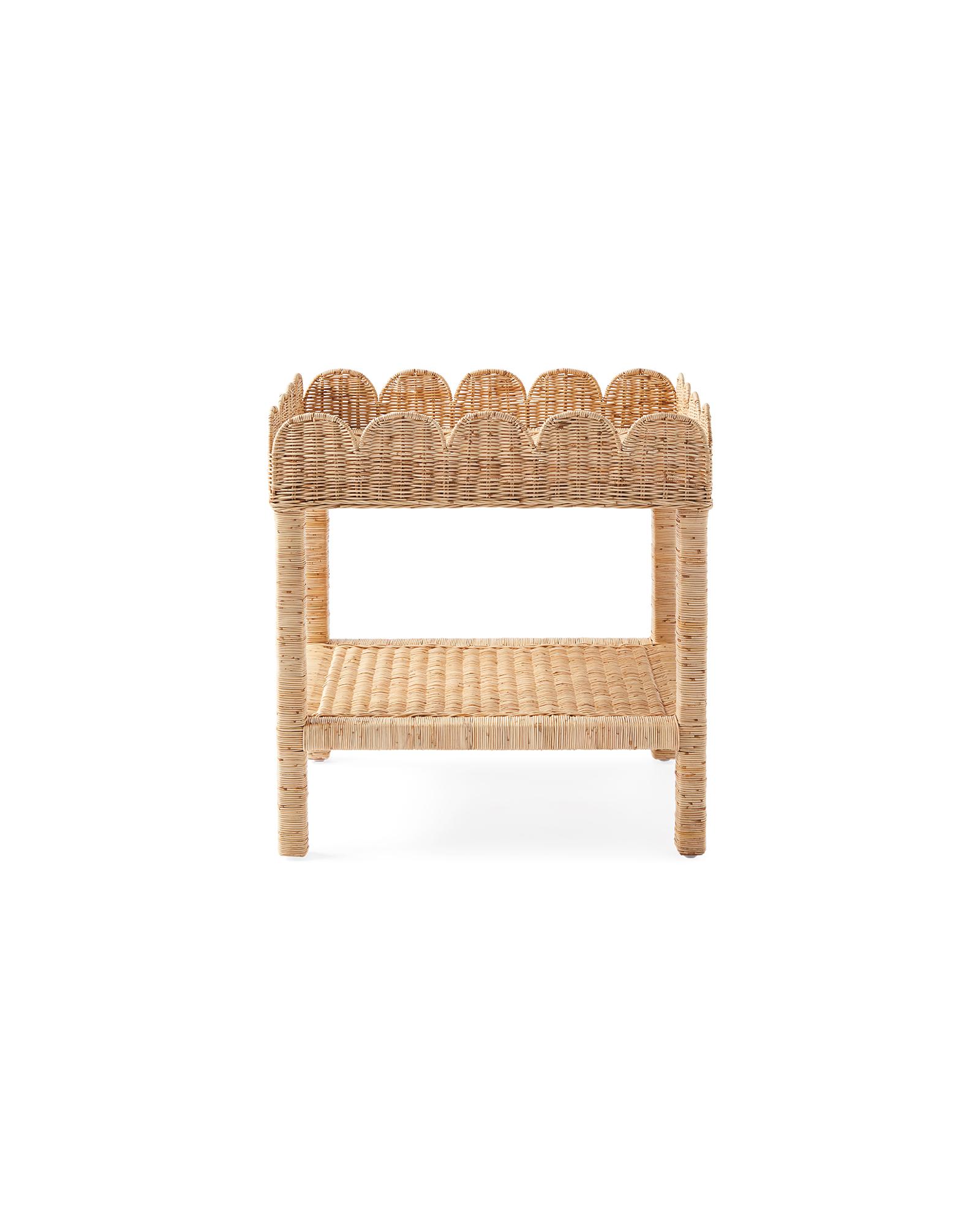 Scallop Rattan Side Table