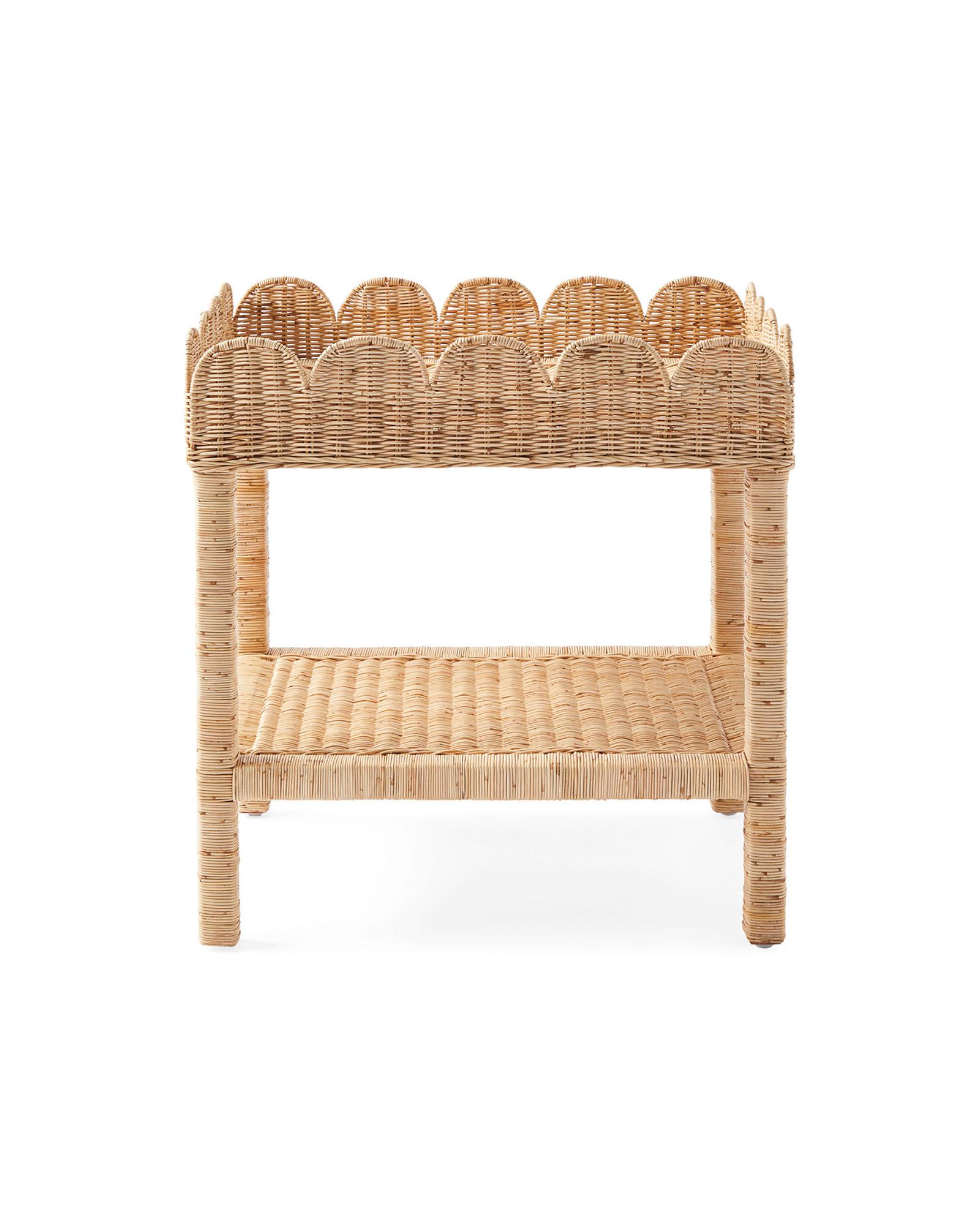 Scallop Rattan Side Table | Serena and Lily