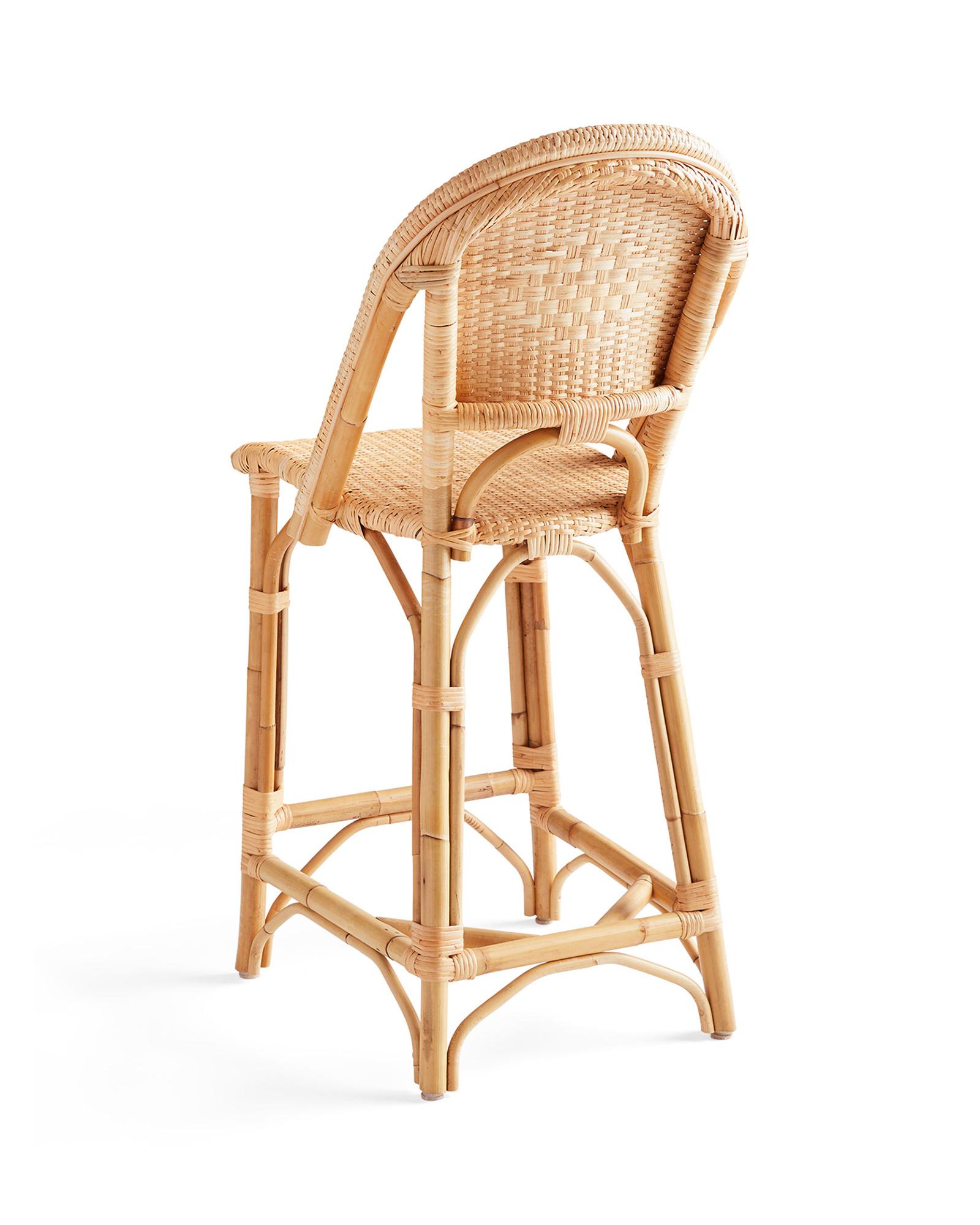 Sunwashed Riviera Rattan Counter Stool | Serena and Lily
