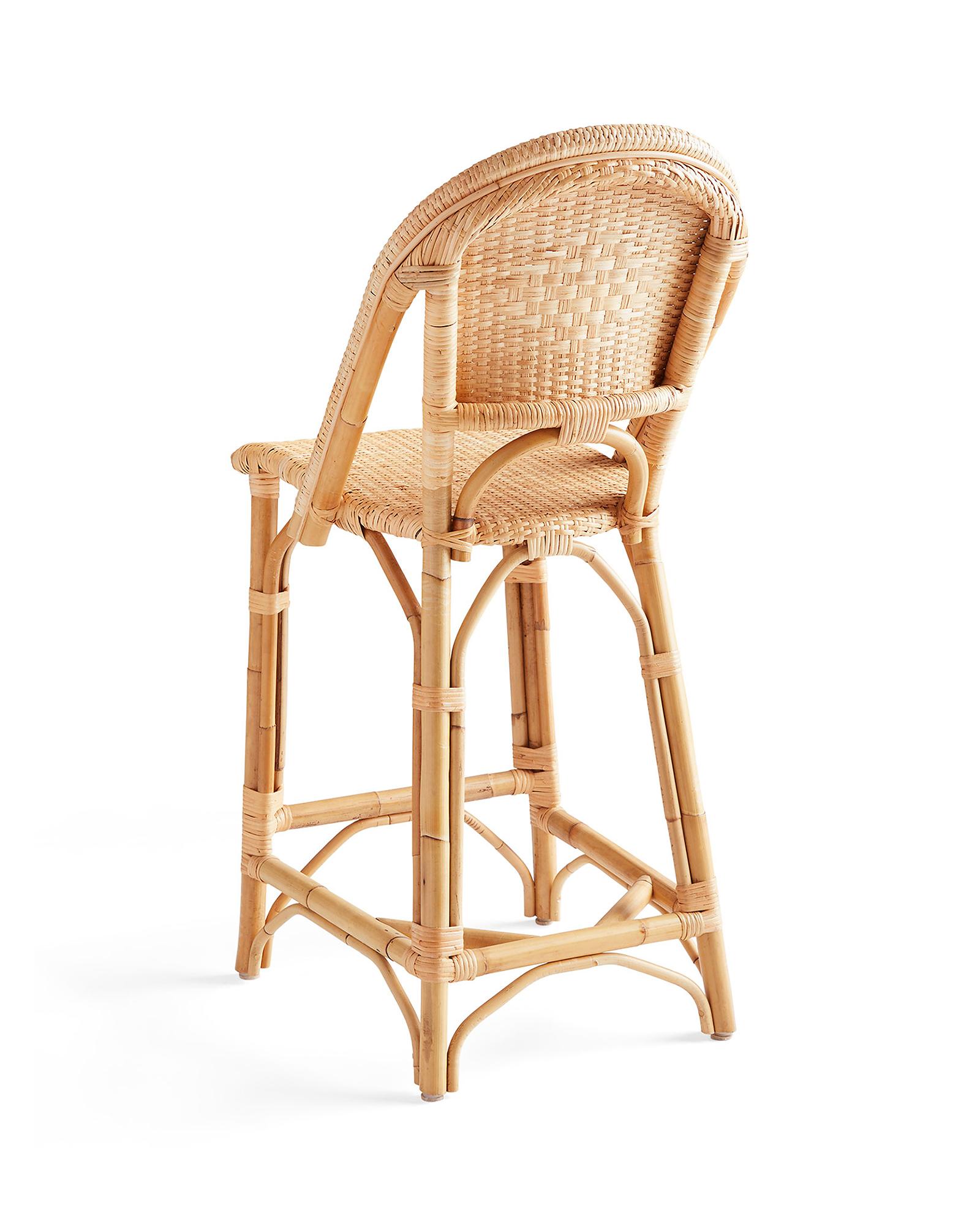 Sunwashed Riviera Rattan Counter Stool | Serena and Lily