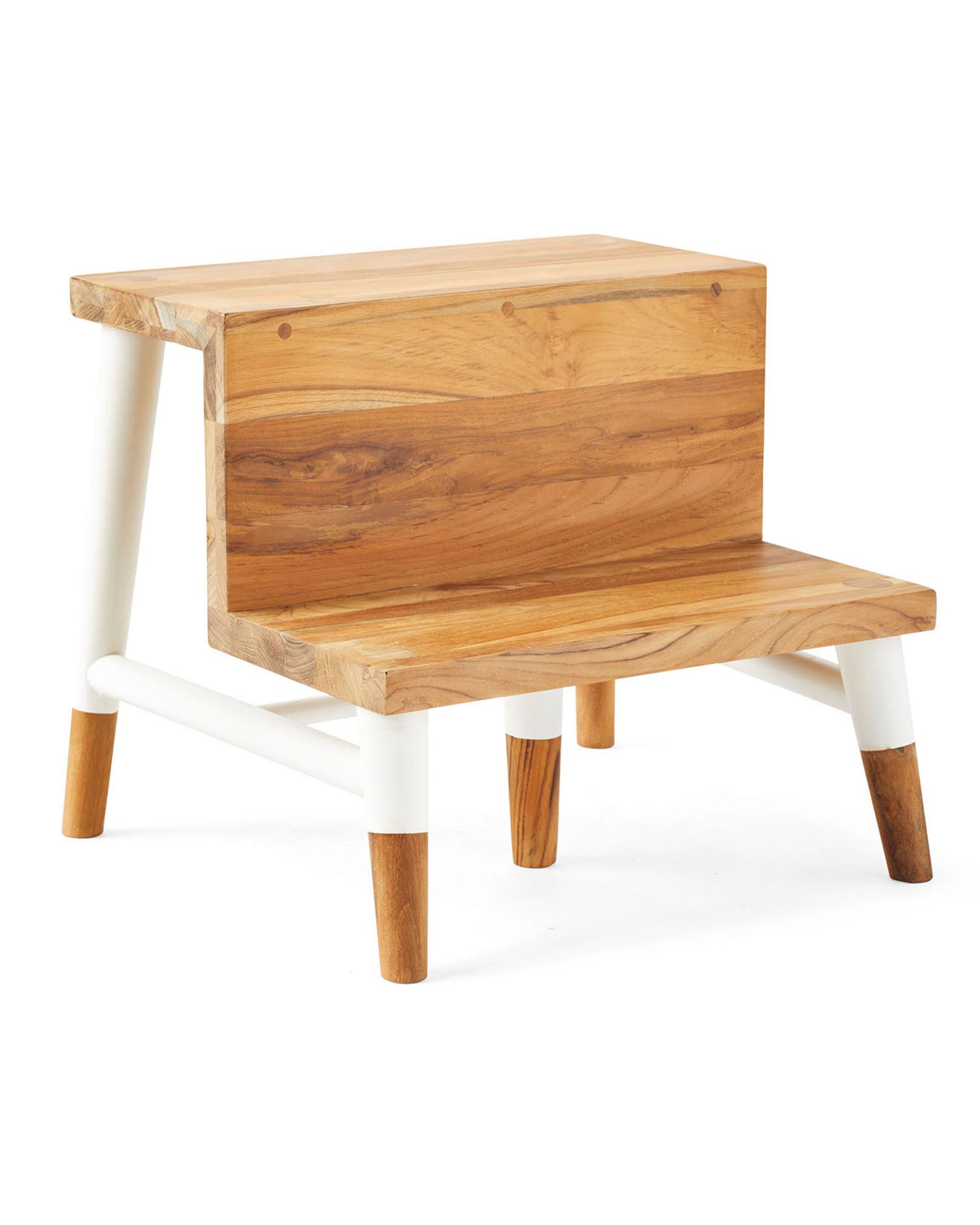 Furn Teak Step Stool White Angle RESHOOT MJ 0224 Crop SH   Furn Teak Step Stool White Angle RESHOOT MJ 0224 Crop SH